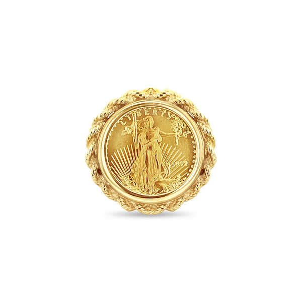 American Eagle Lady Liberty Rope Coin Frame Ring