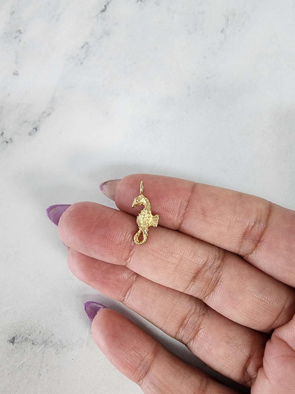 14k Gold Seahorse Charm
