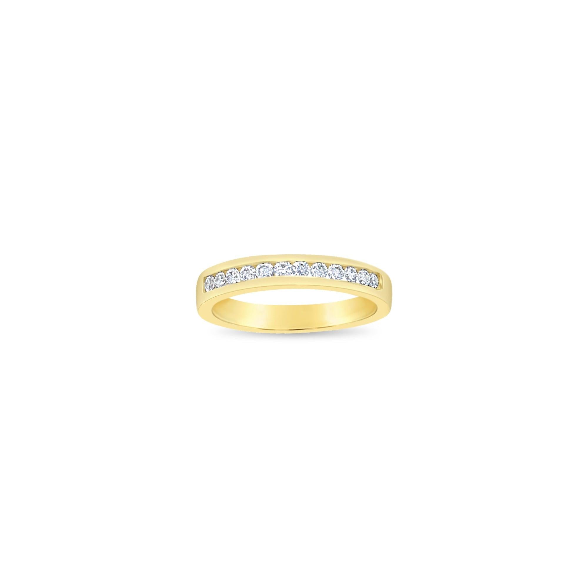 18K Yellow Gold Channel Set Diamond Wedding Band