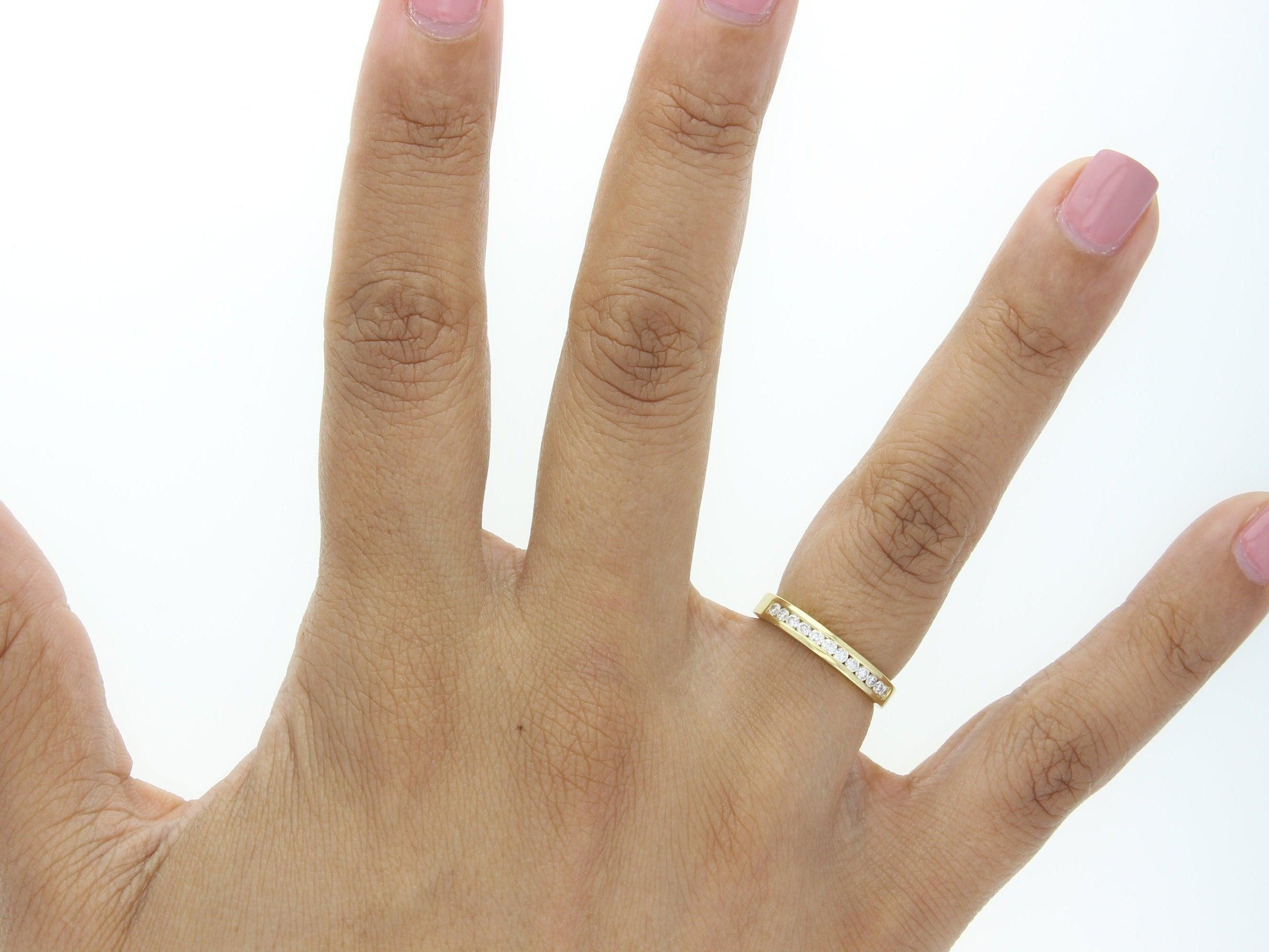 18K Yellow Gold Channel Set Diamond Wedding Band