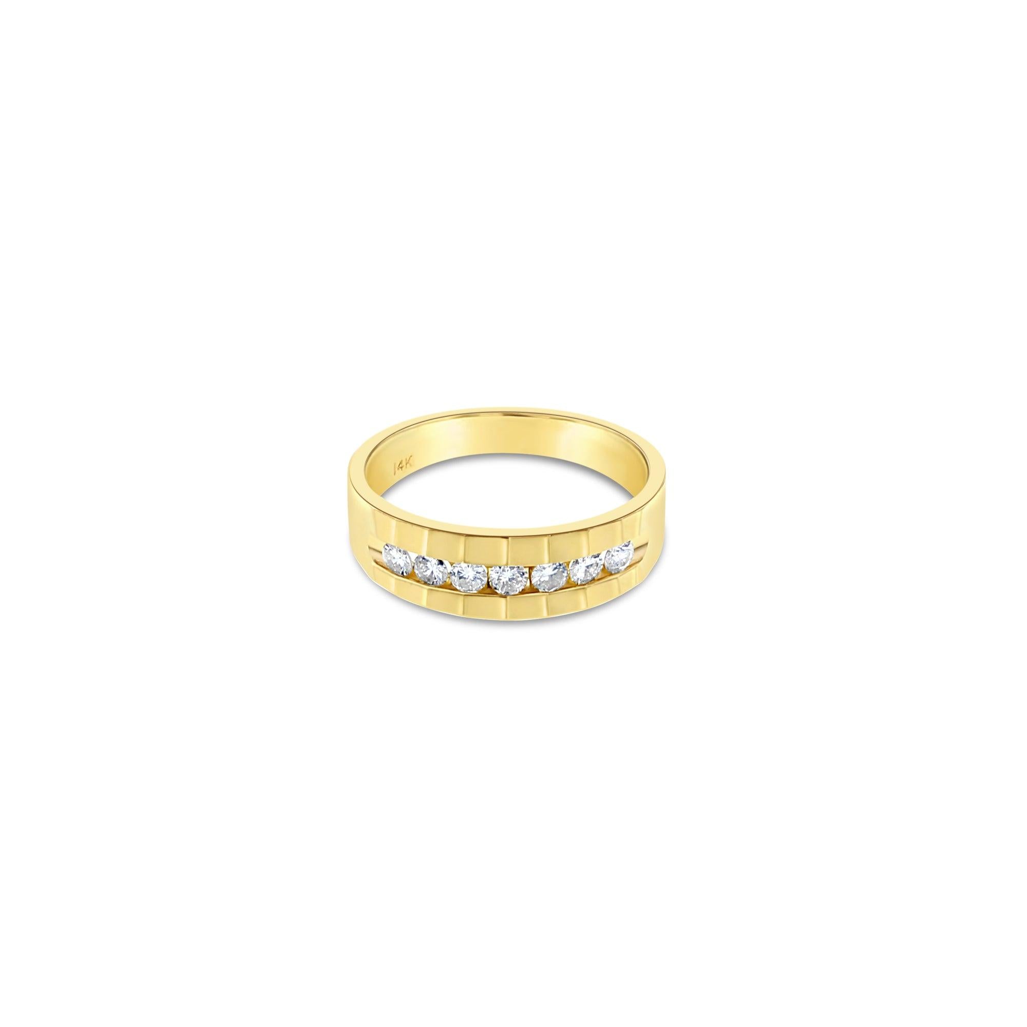 1 CT. Mens Diamond Wedding Band 14k Yellow Gold