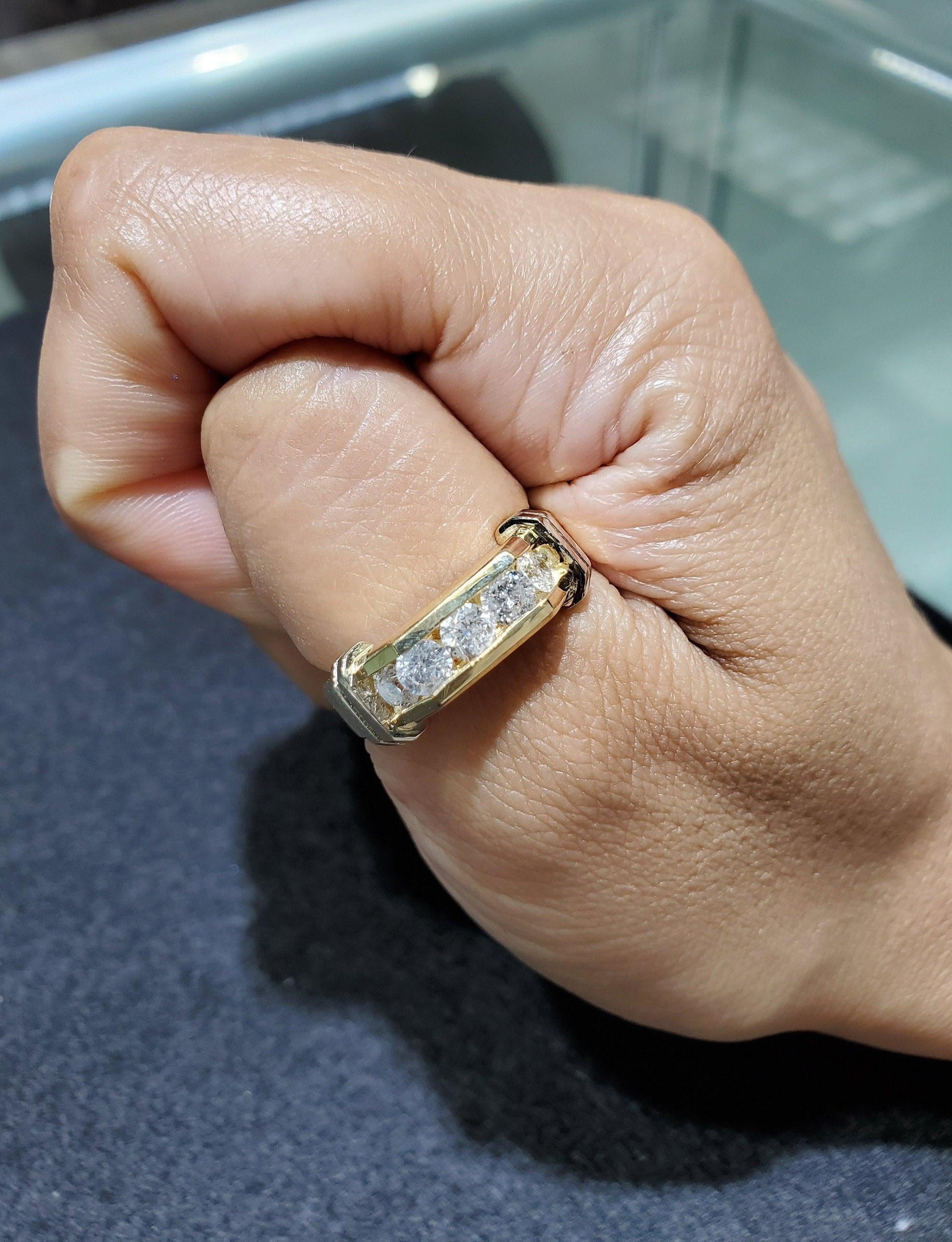 1 Carat Five Stone Diamond Wedding Band