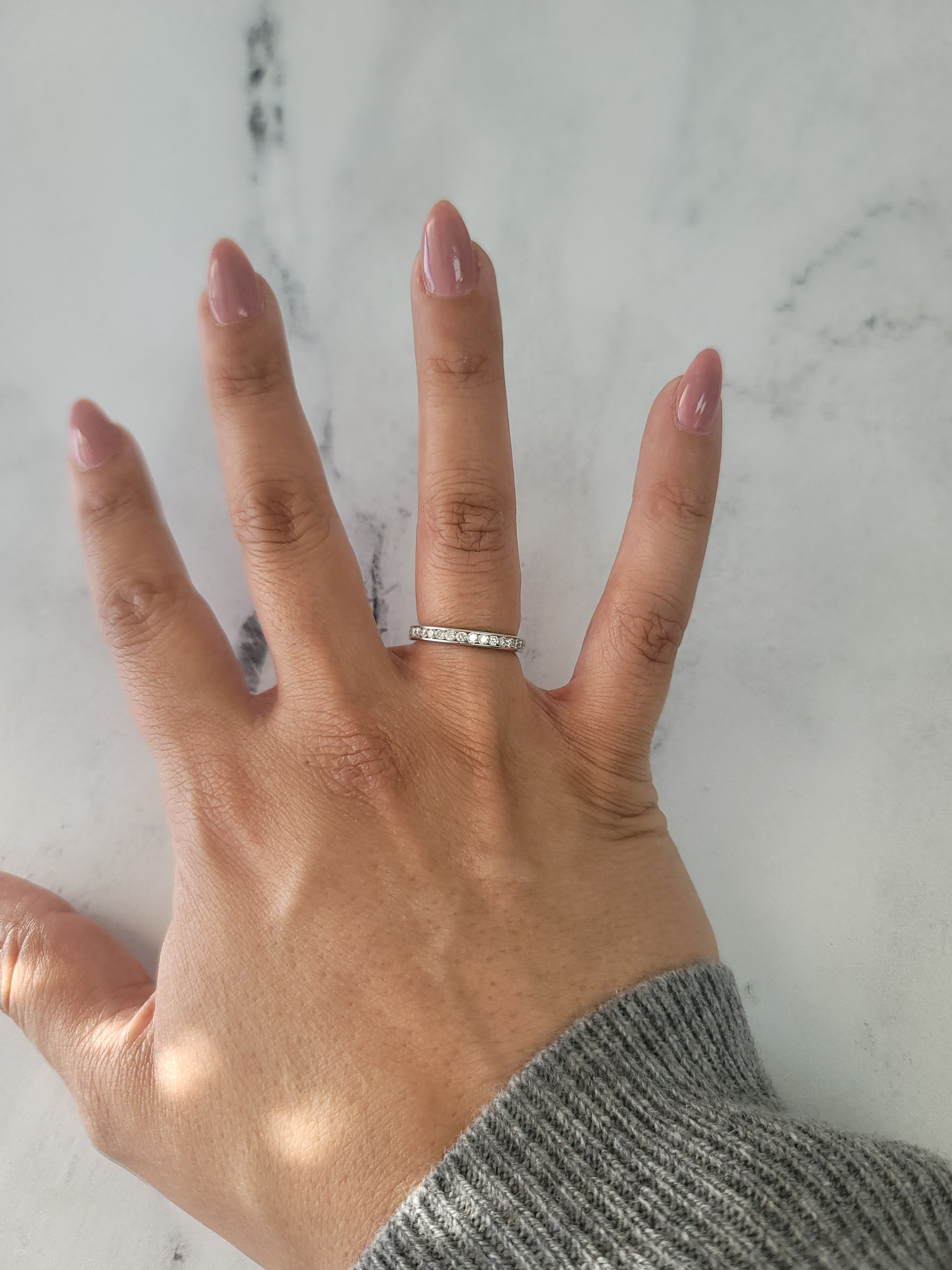 Channel Set Diamond Eternity Diamond Wedding Band 14k White Gold