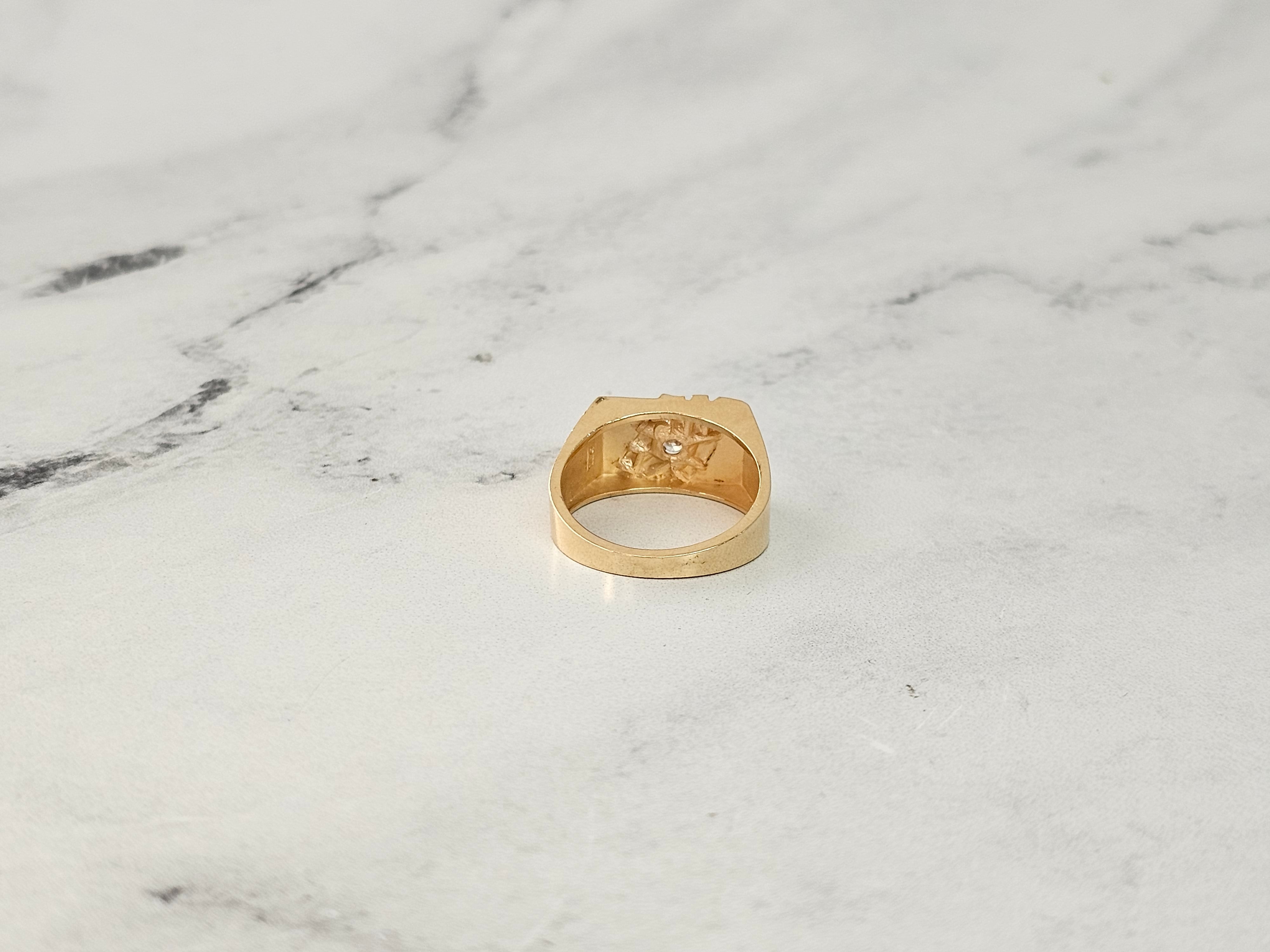 Anillo de pepita de diamante solitario