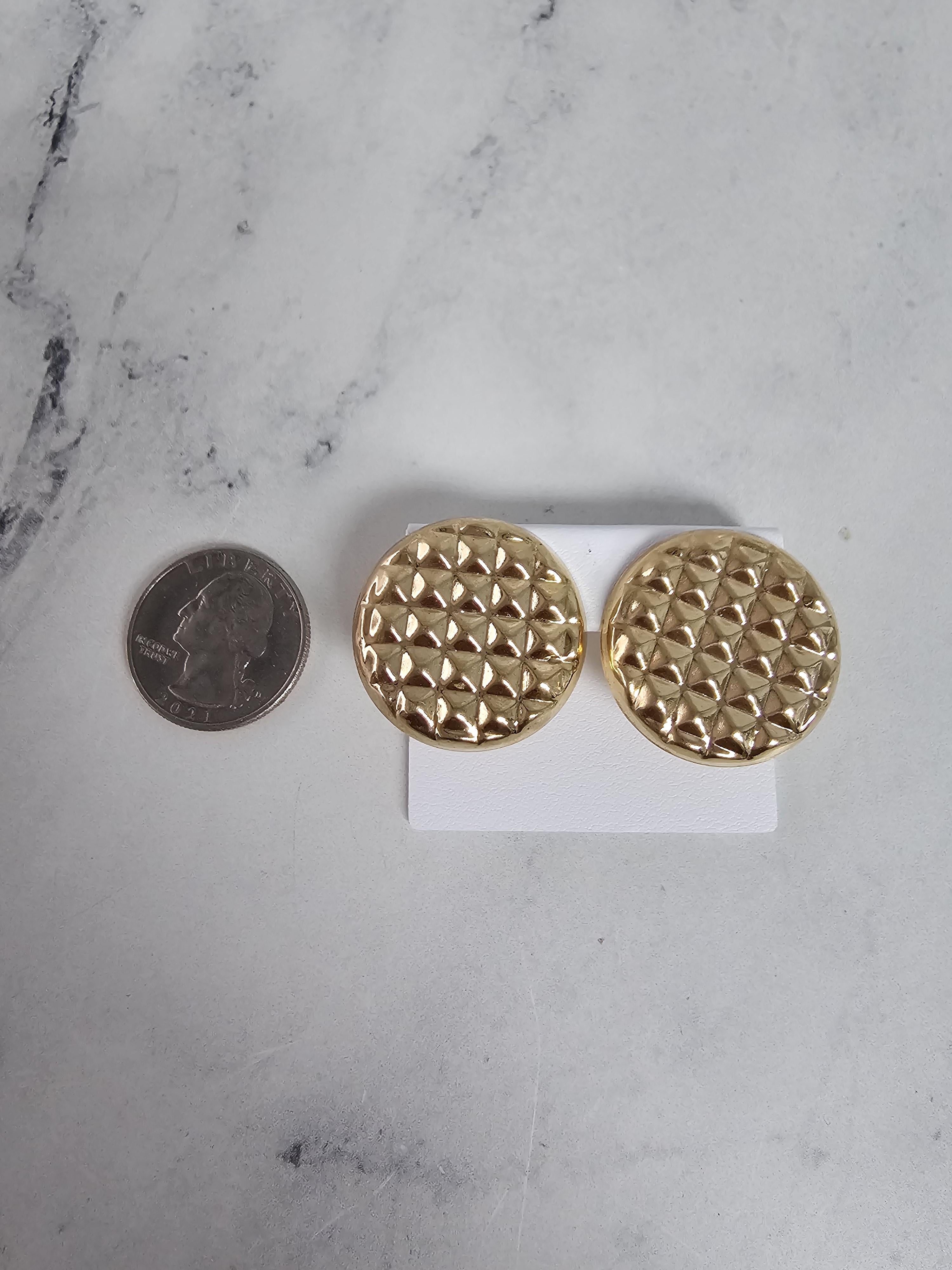 14k Yellow Gold Omega Clip-On Earrings