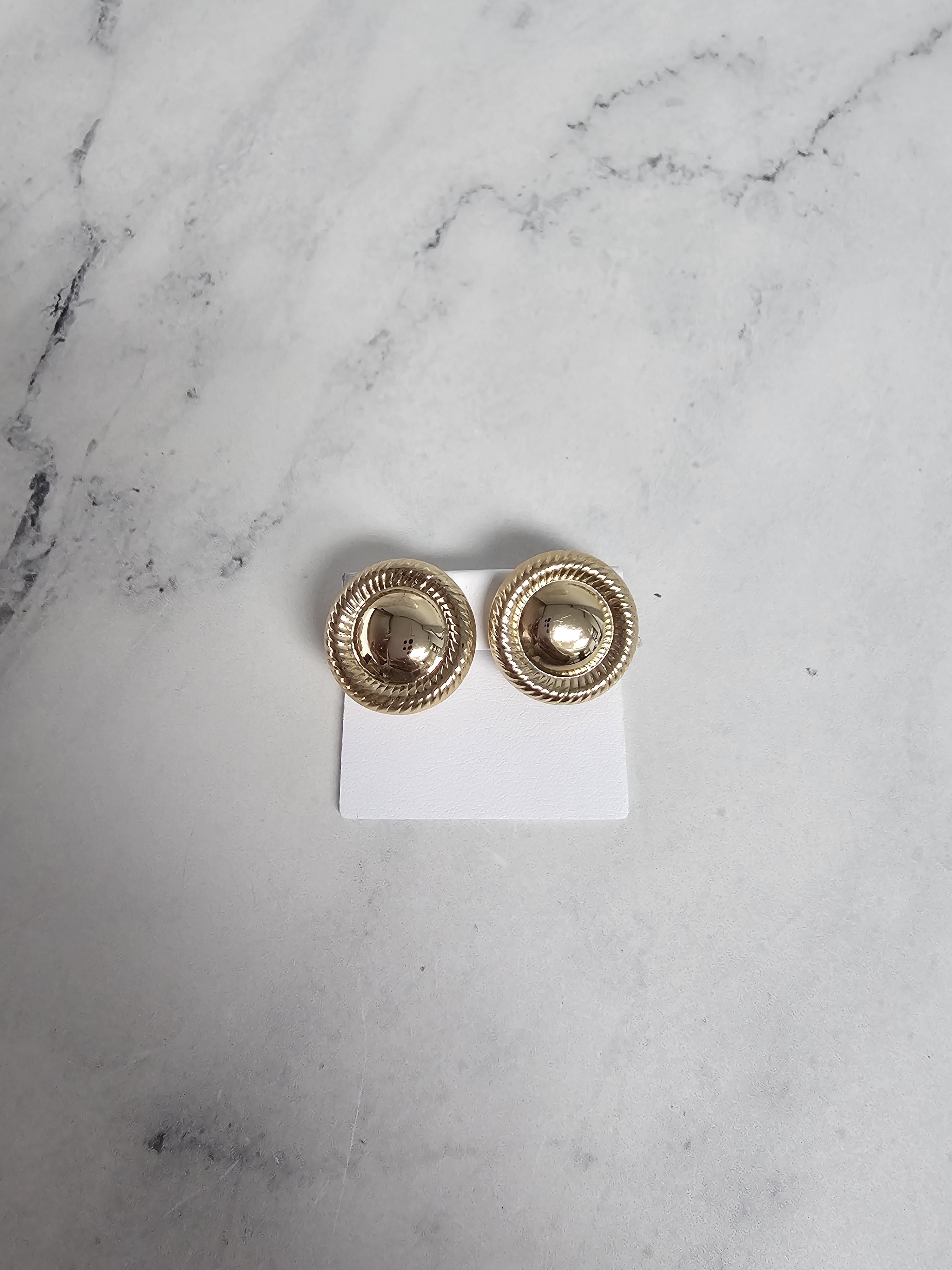 Rope Accented Polished Center Omega Clip-On Earrings