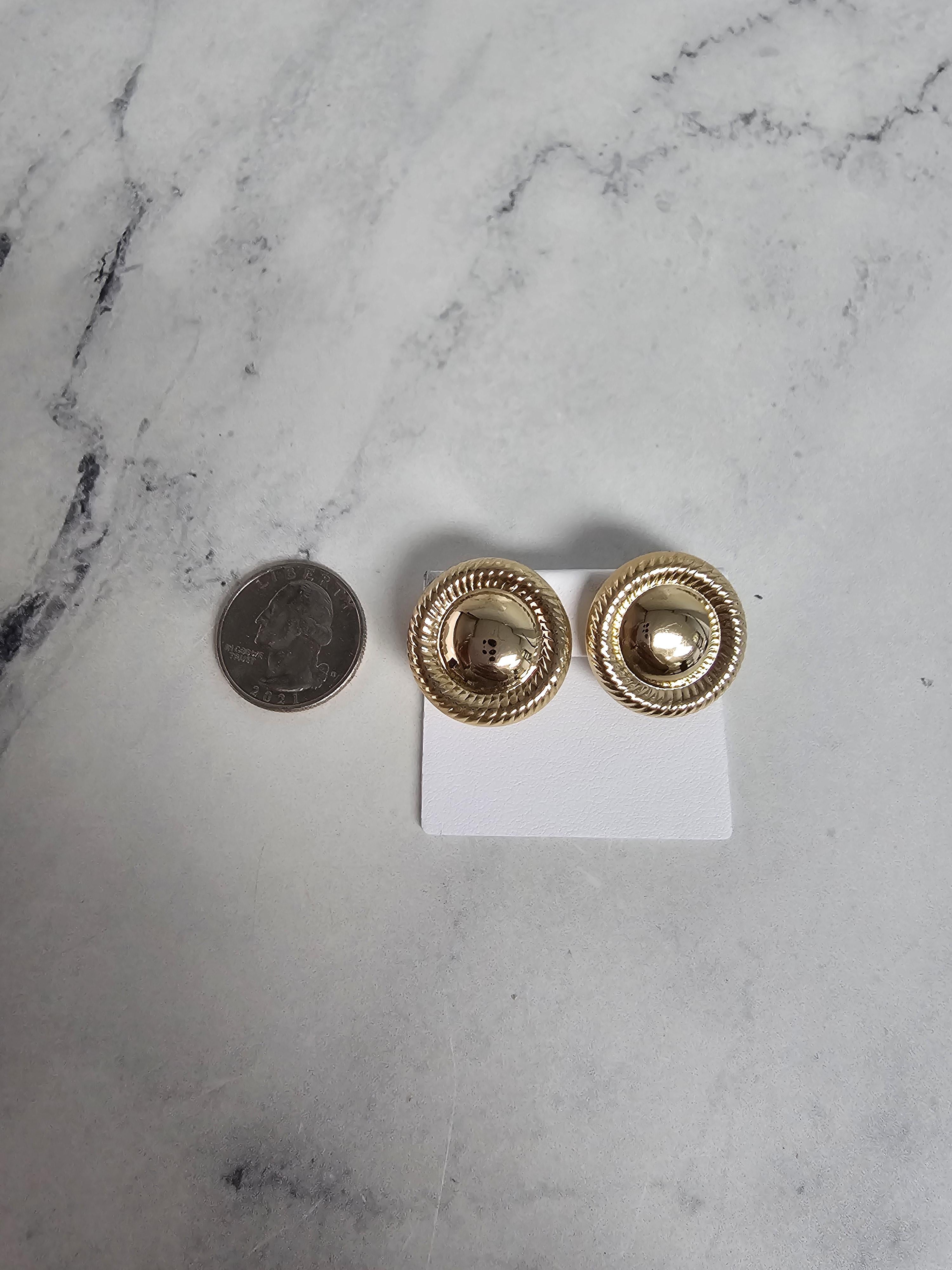 Rope Accented Polished Center Omega Clip-On Earrings