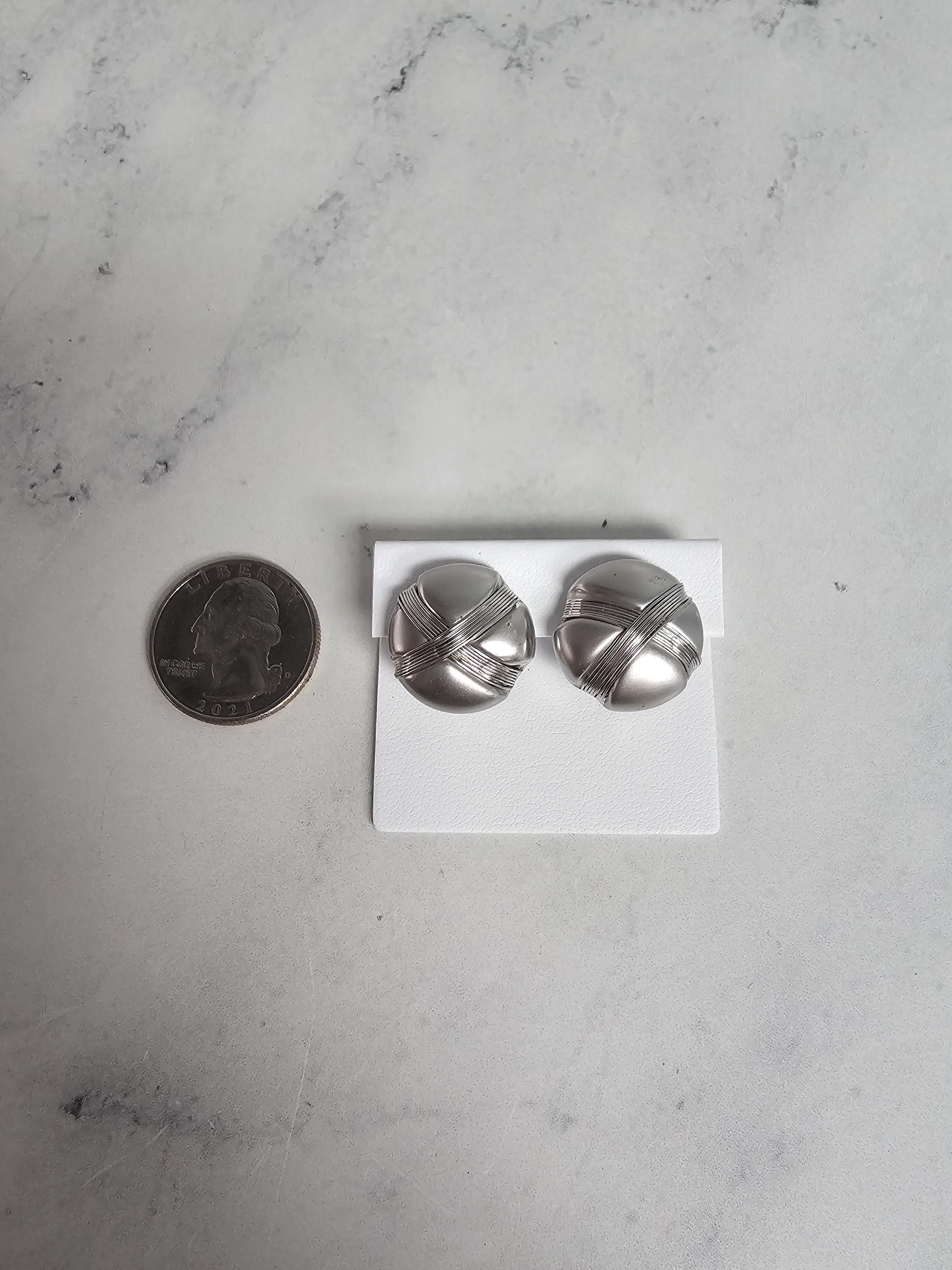 Polished Round with X Textured Design 14k White Gold