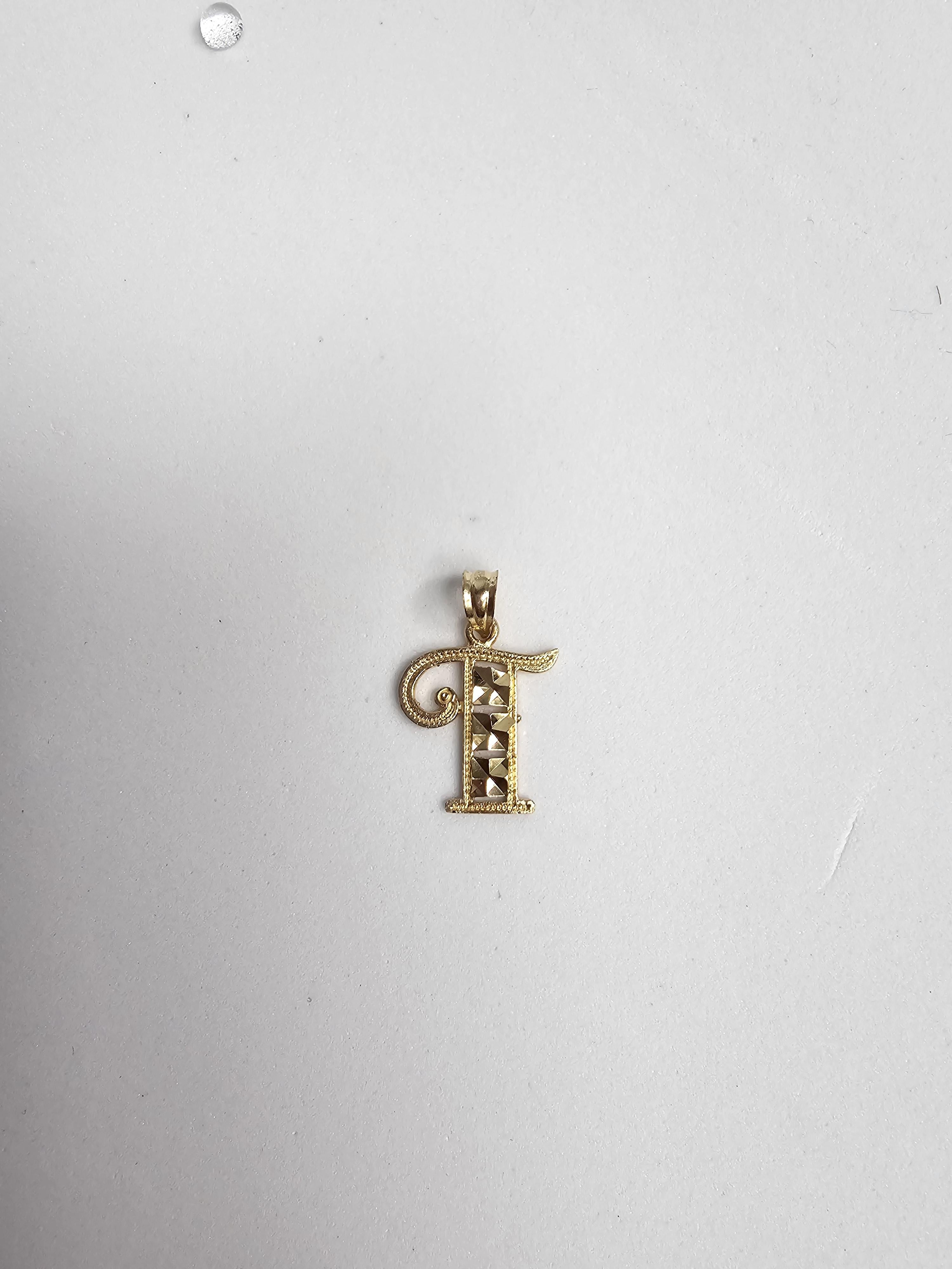 Initial 'T' Gold Necklace