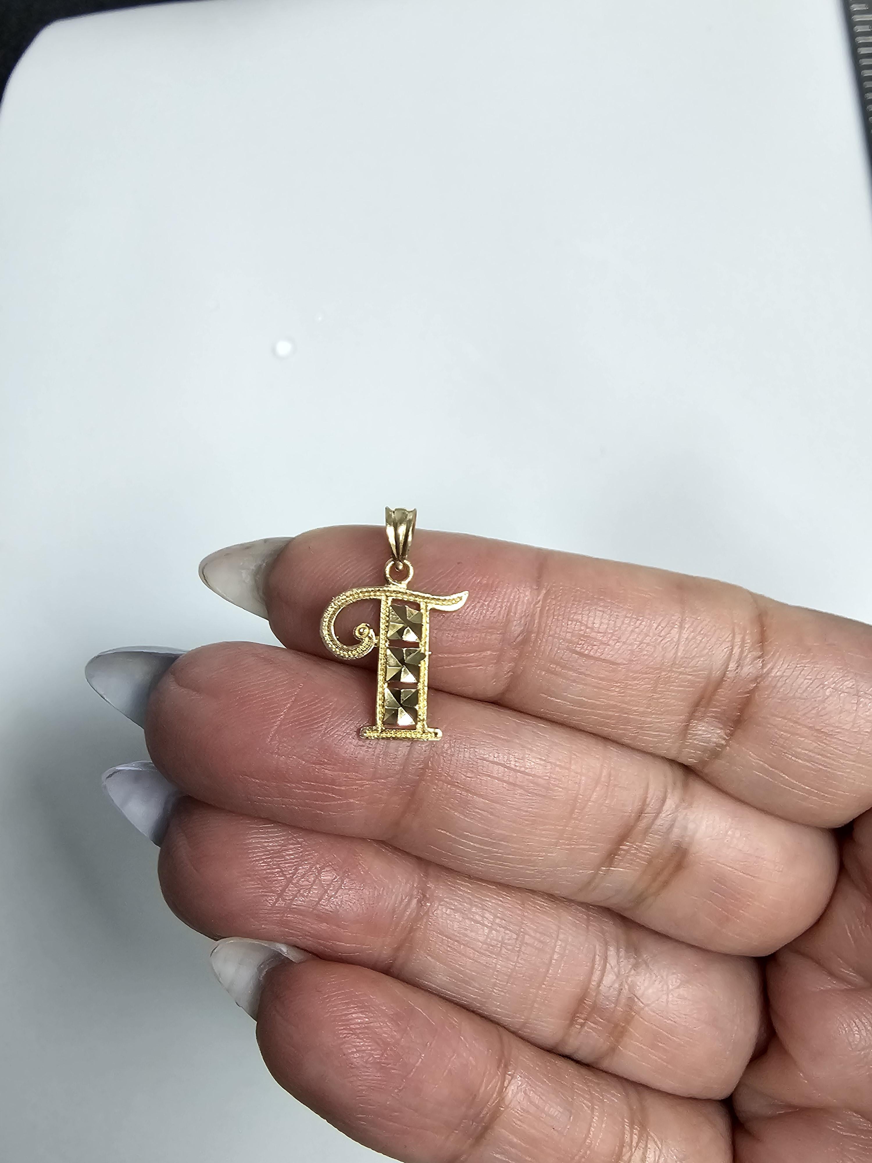 Initial 'T' Gold Necklace