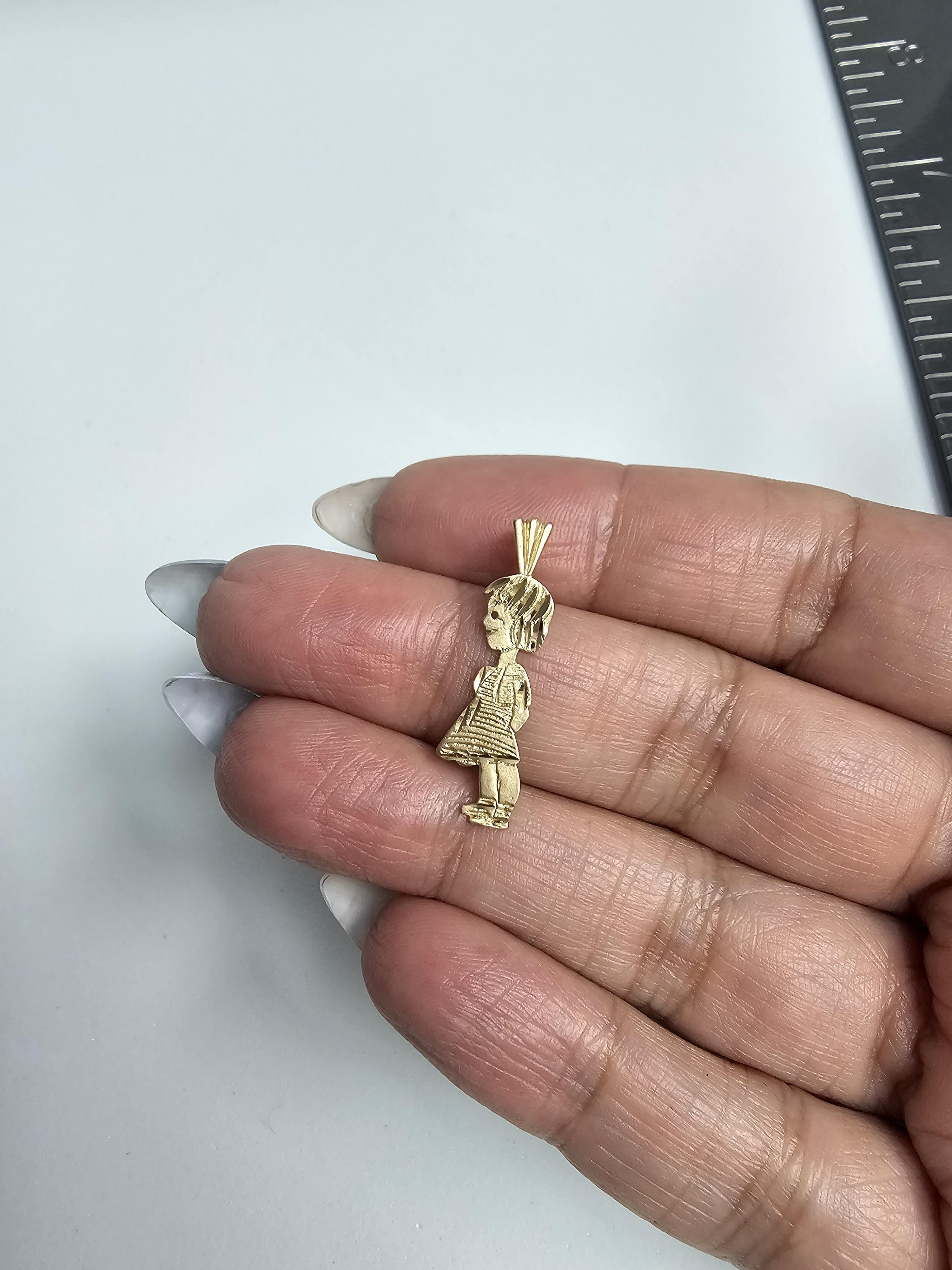 Little Girl Charm with Diamond Cuts