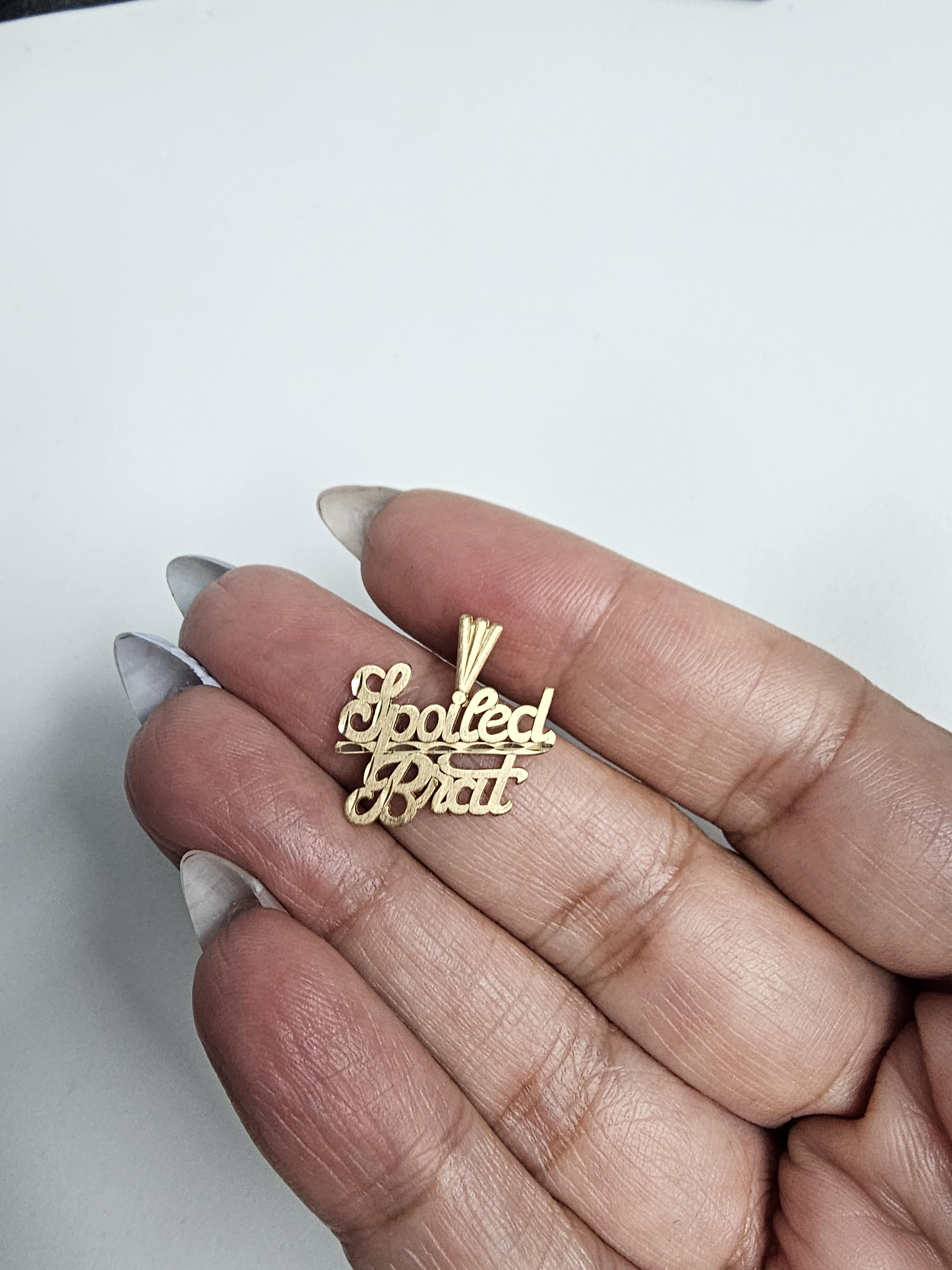 Spoiled Brat in Cursive with Diamond Cut Necklace