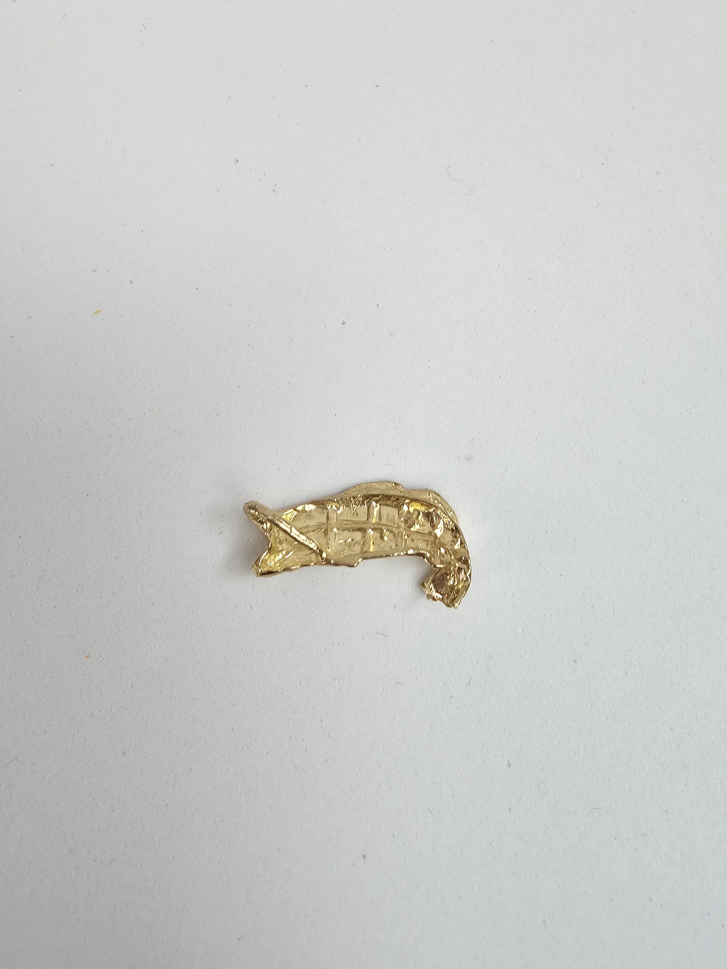 Largemouth Bass Gold Charm Necklace