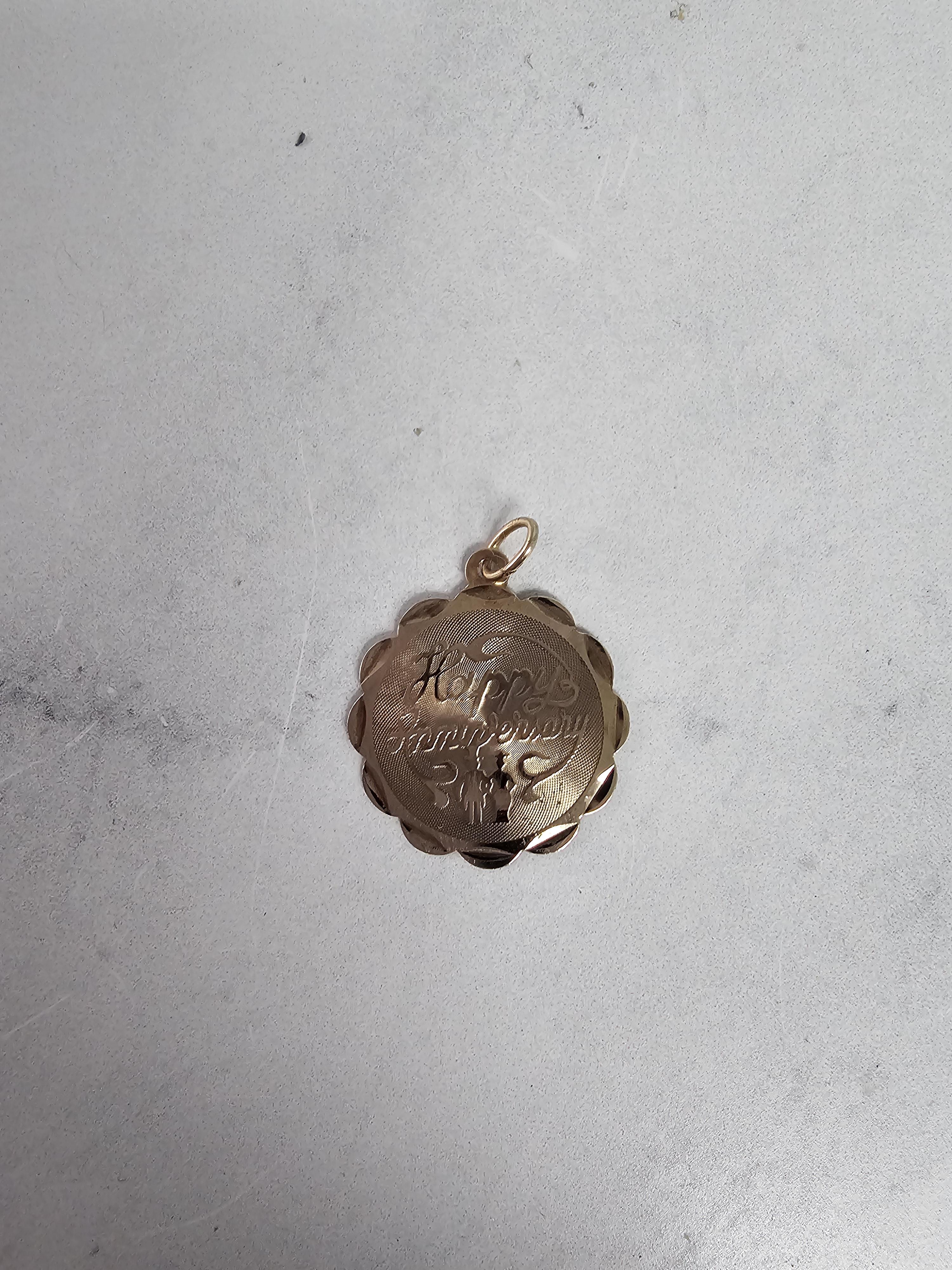 Happy Anniversary Gold Charm
