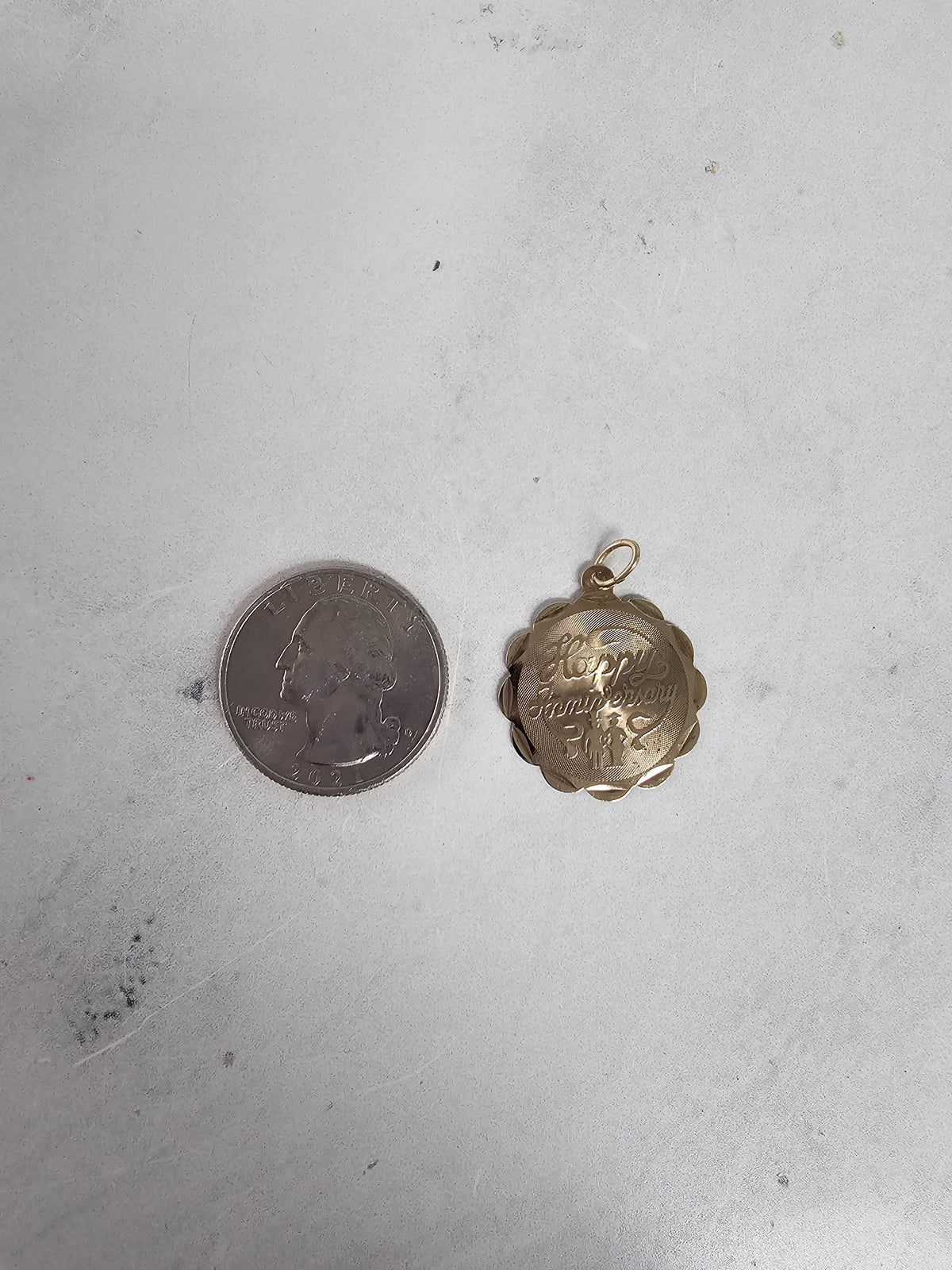 Happy Anniversary Gold Charm