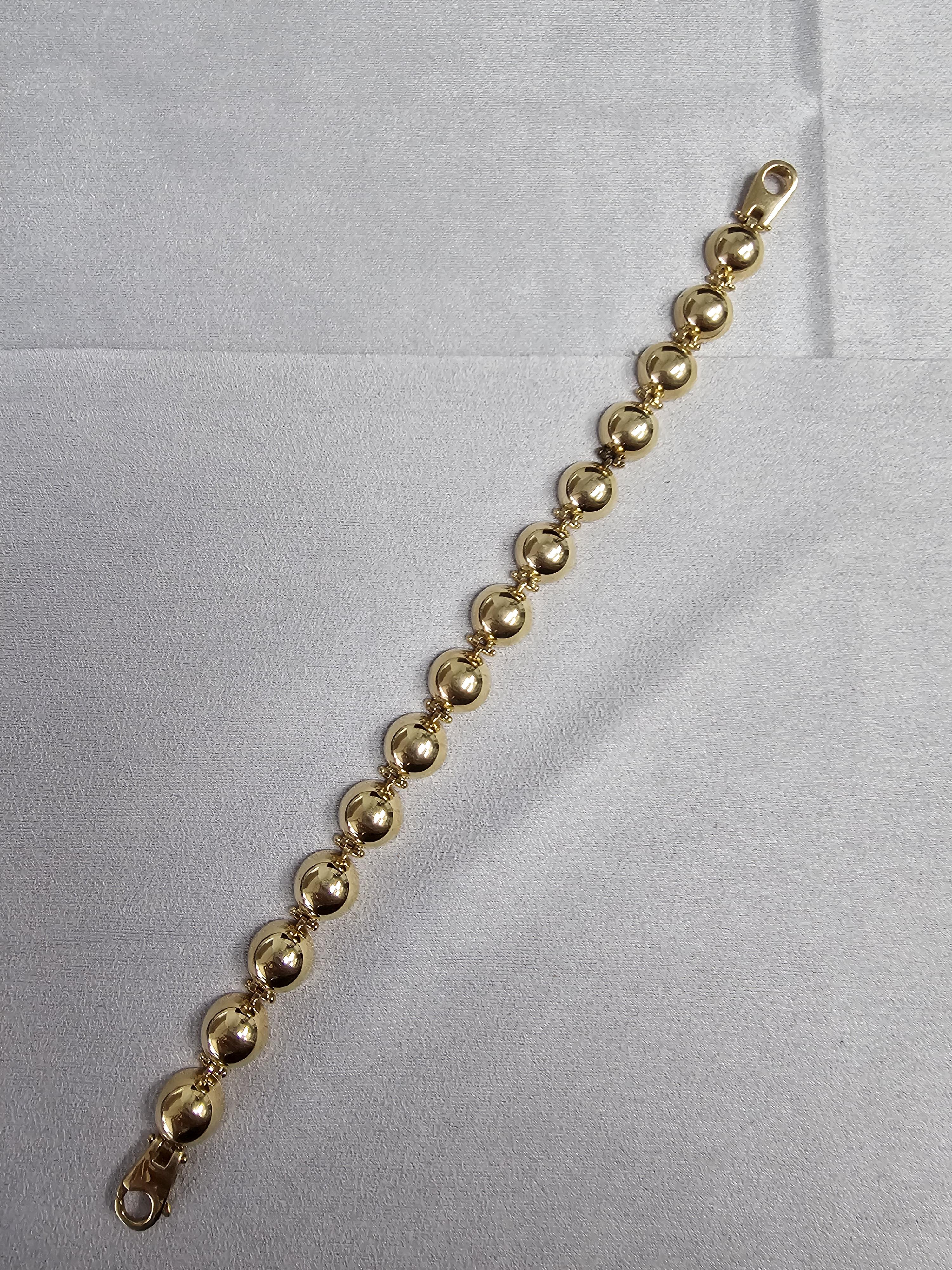 Polished Half-Sphere Bracelet 14k Yellow Gold
