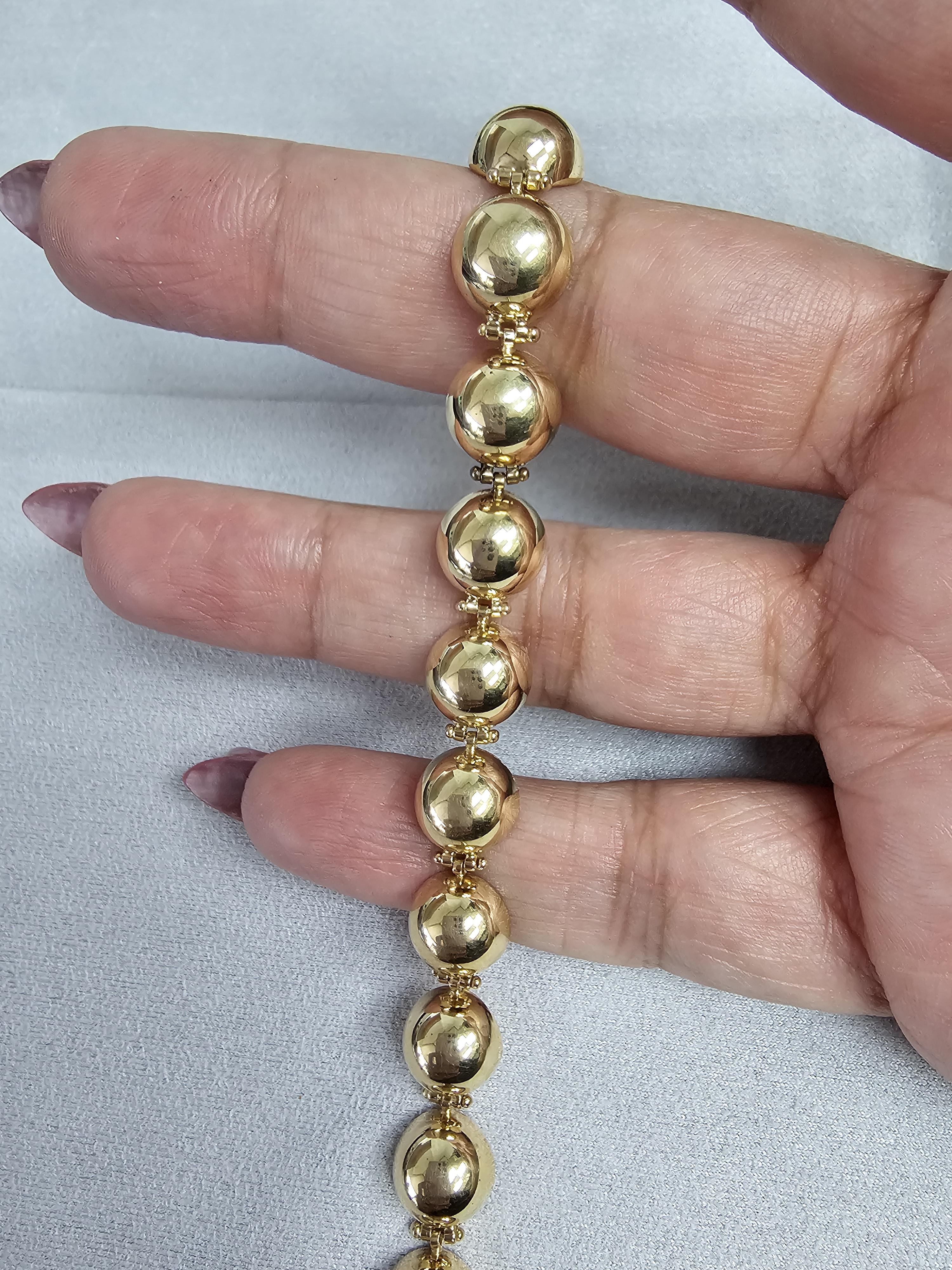 Polished Half-Sphere Bracelet 14k Yellow Gold