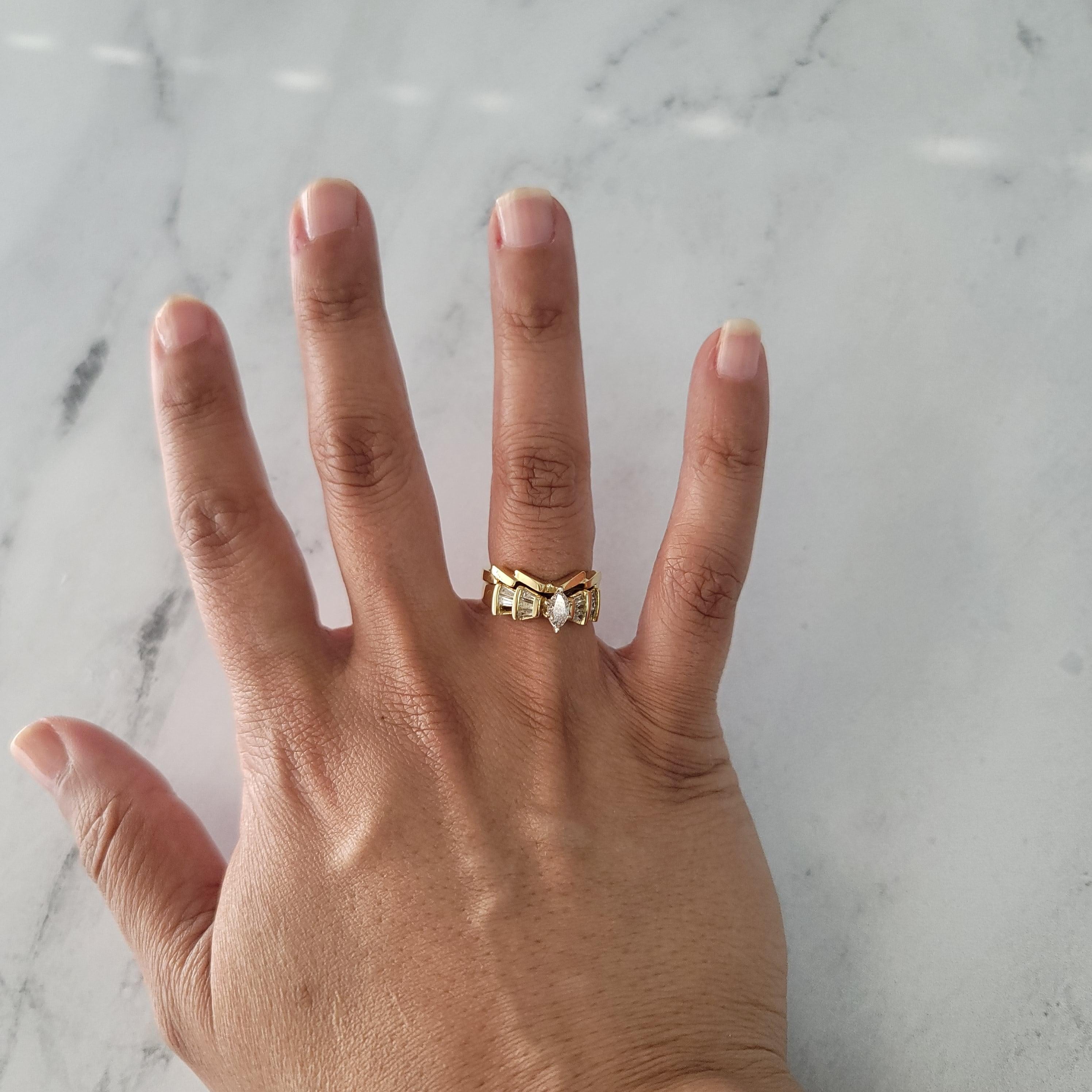 2 Carat Marquise Diamond Bridal Wedding Set Rings