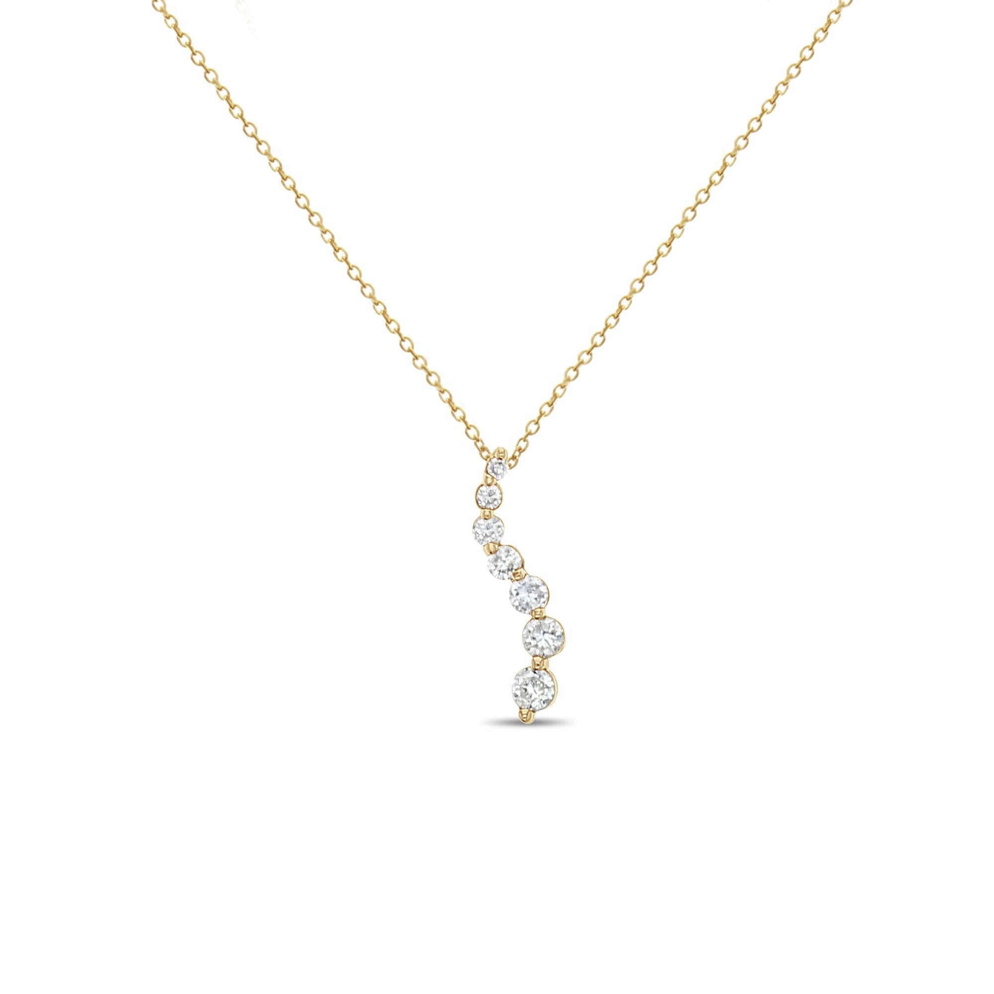 3/4 CT. Diamond Journey Necklace 14k Yellow Gold