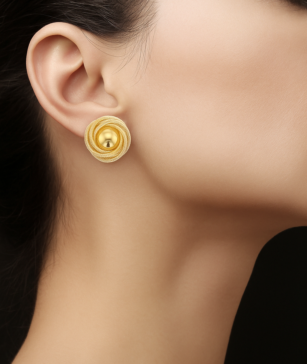 Love Knot Rope Gold Stud Earrings