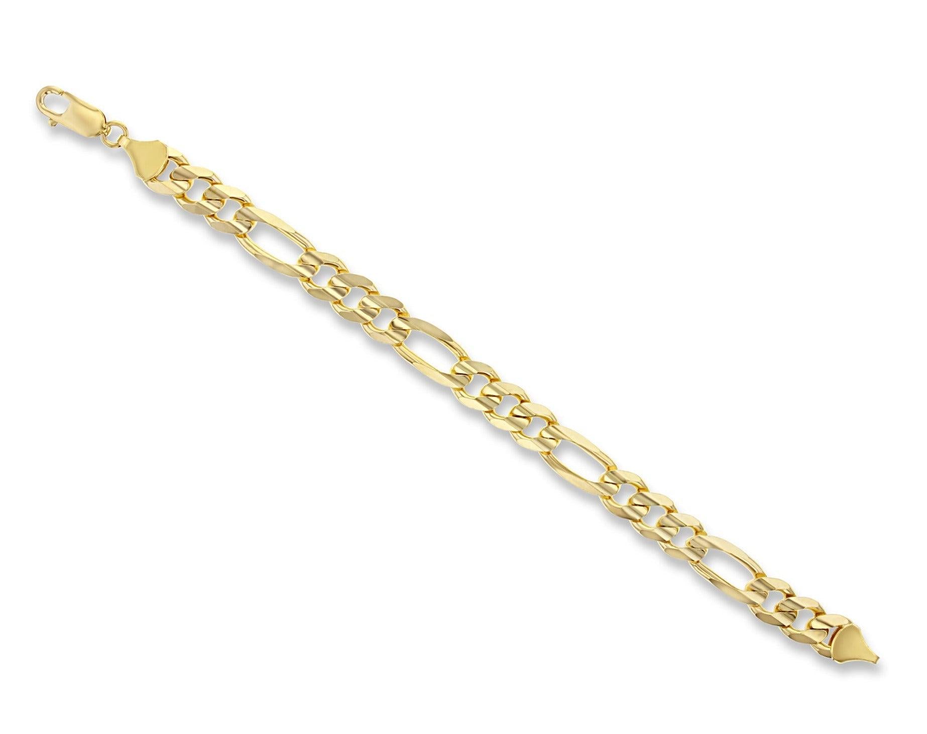 9MM Classic Figaro Bracelet/Anklet 14k Yellow Gold