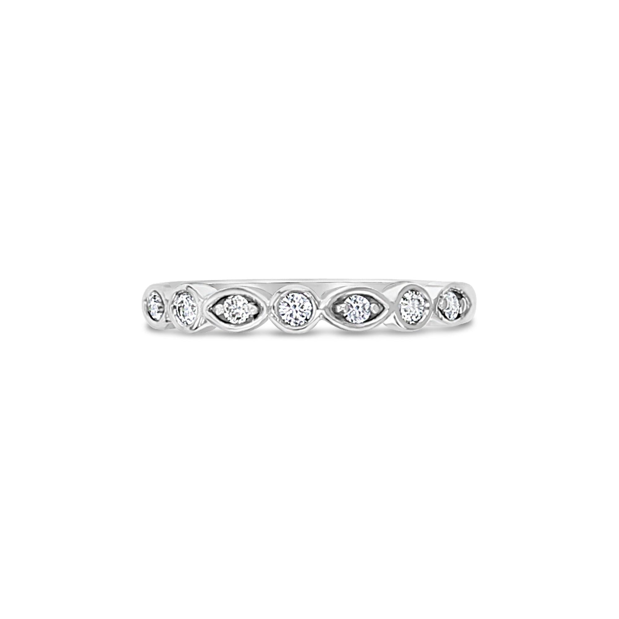 Antique Style Diamond Ring .14cttw 14k White Gold