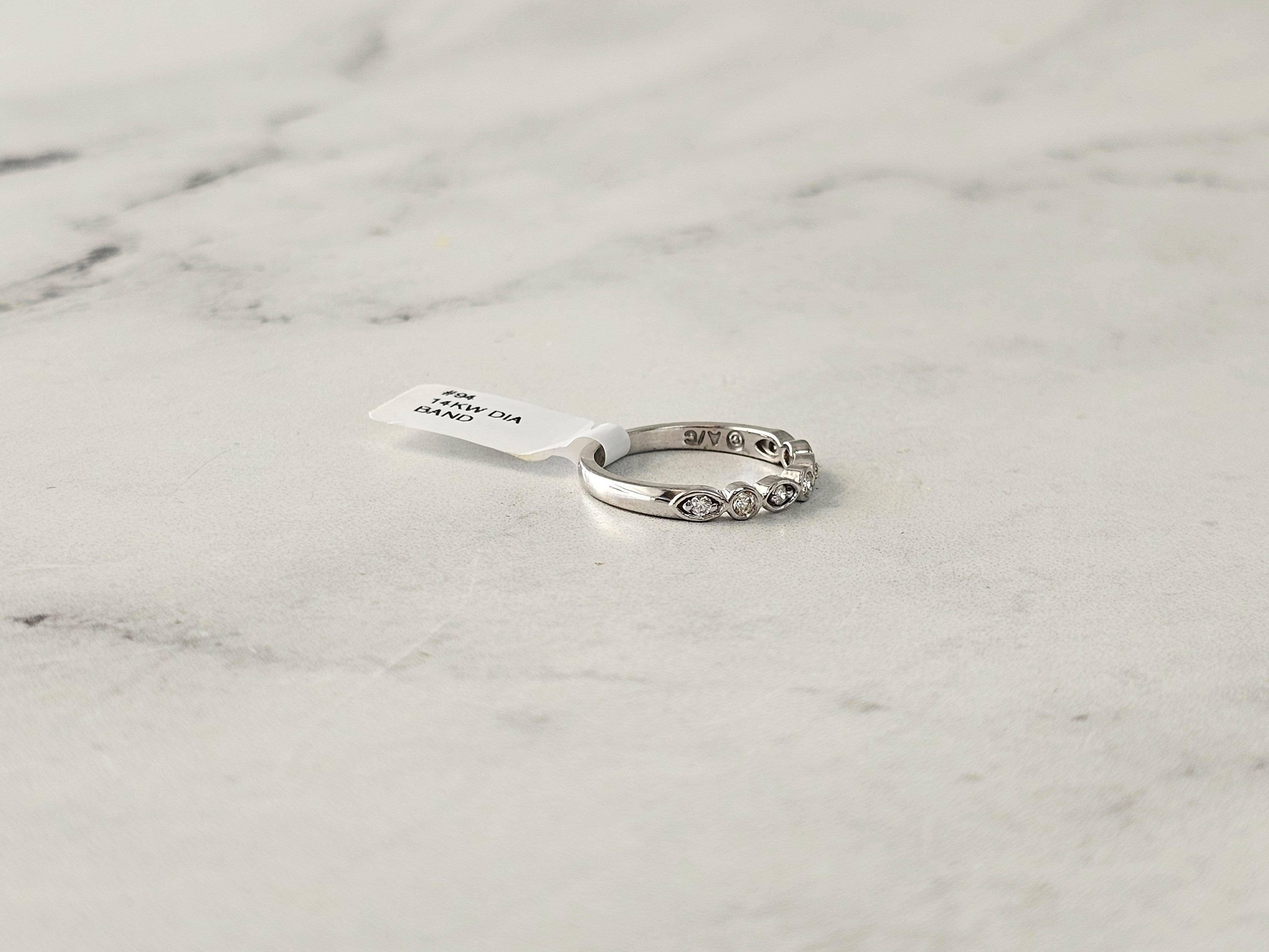 Antique Style Diamond Ring .14cttw 14k White Gold