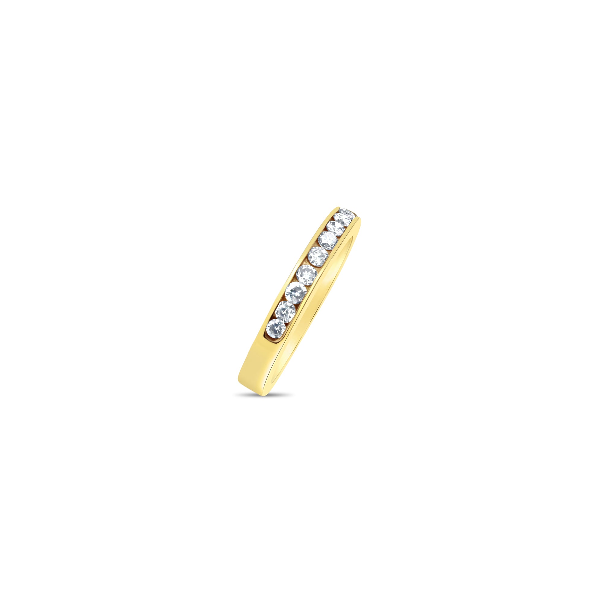 Alianza de boda con diamantes en canal de un tercio de quilate de 2,5 mm