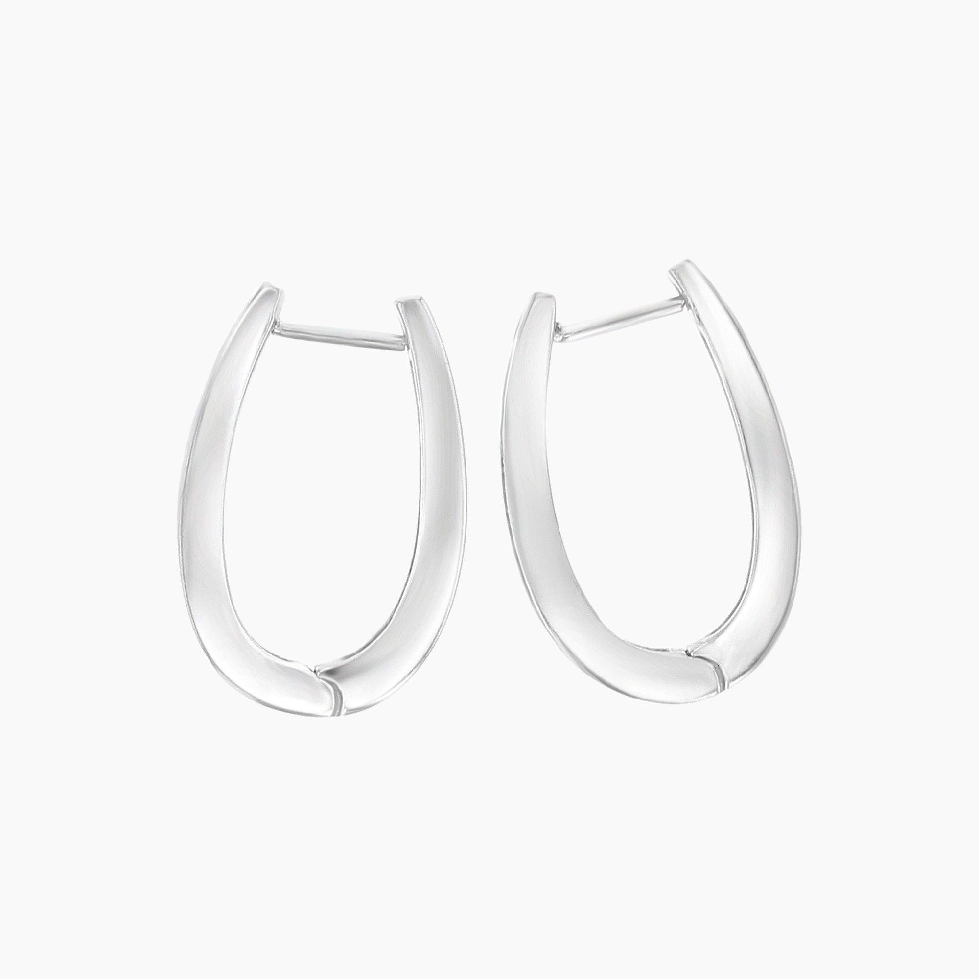 Baguette Diamond Hoop Earrings .80cttw 14k White Gold