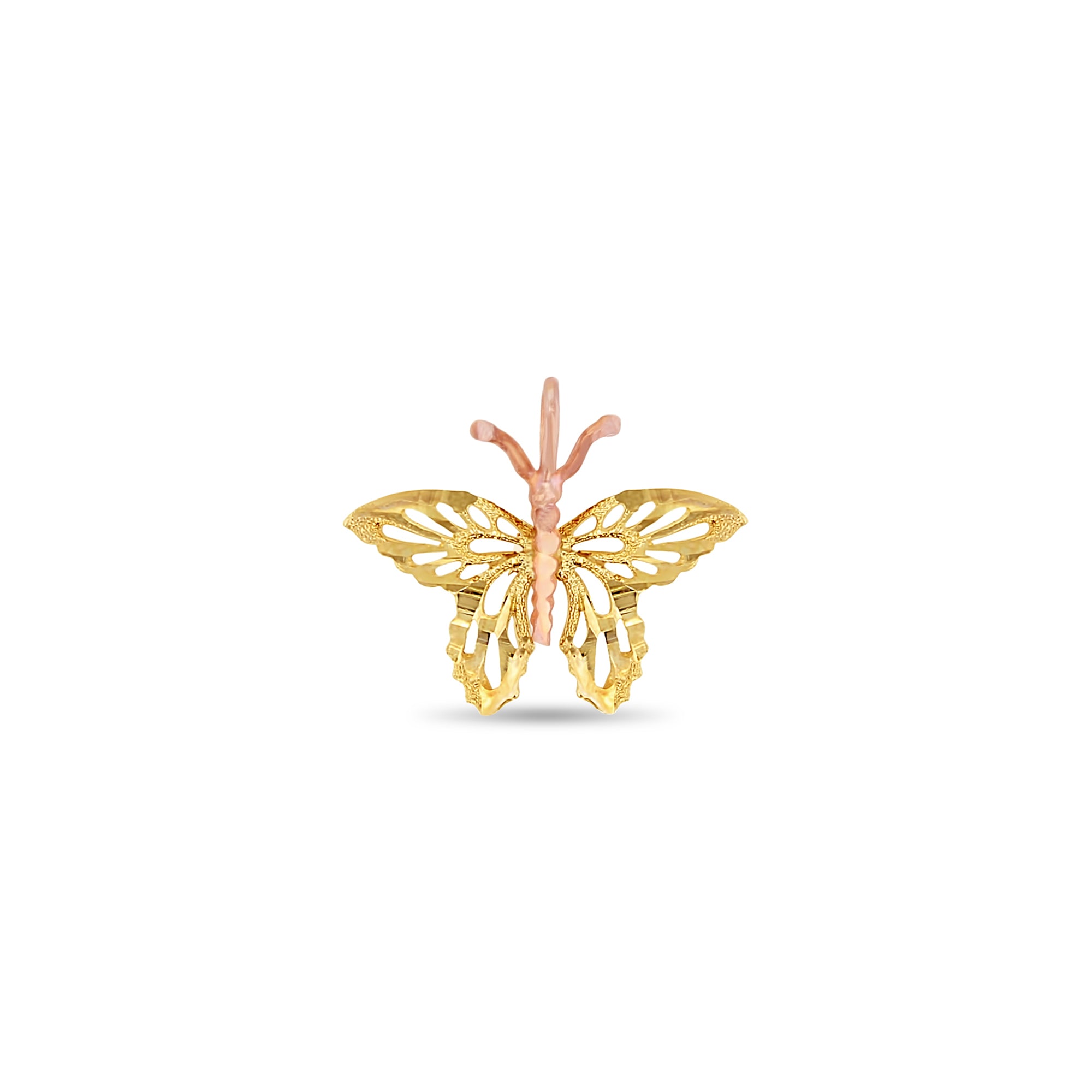 Collar de mariposas de oro multicolor con cortes de diamantes