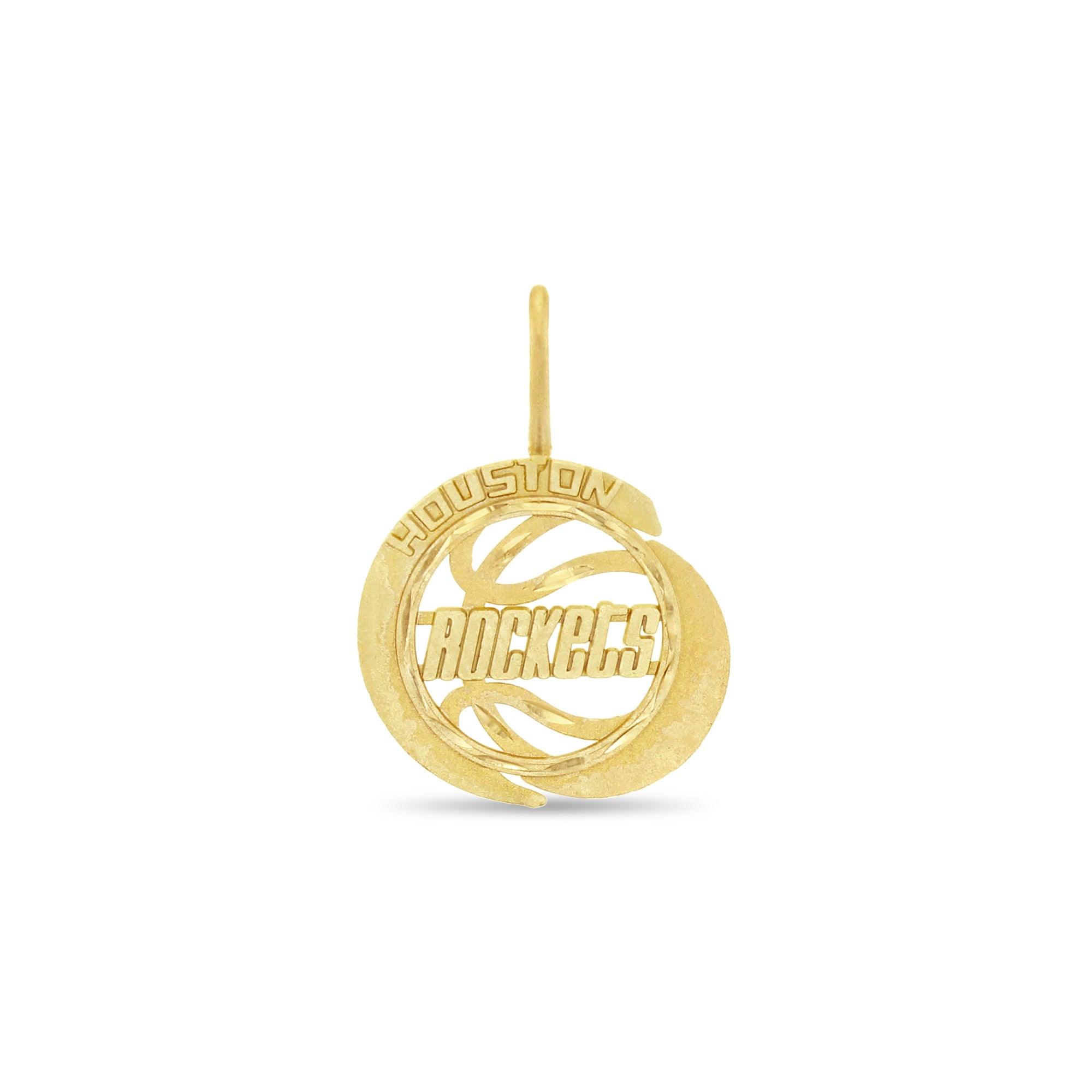 Dije vintage con el logotipo de los Houston Rockets, acabado mate y cortes de diamantes