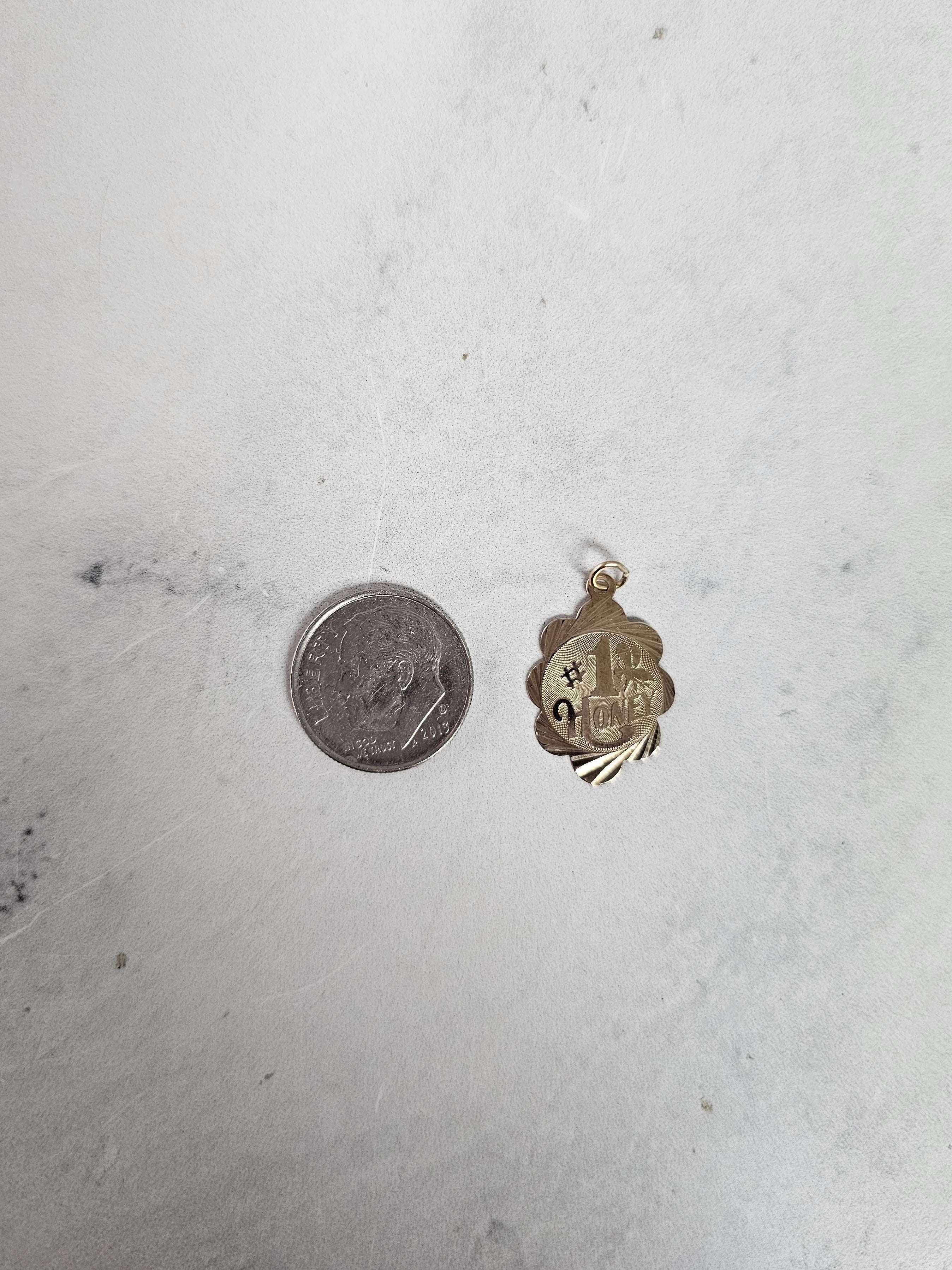 Number 1 Honey Gold Charm