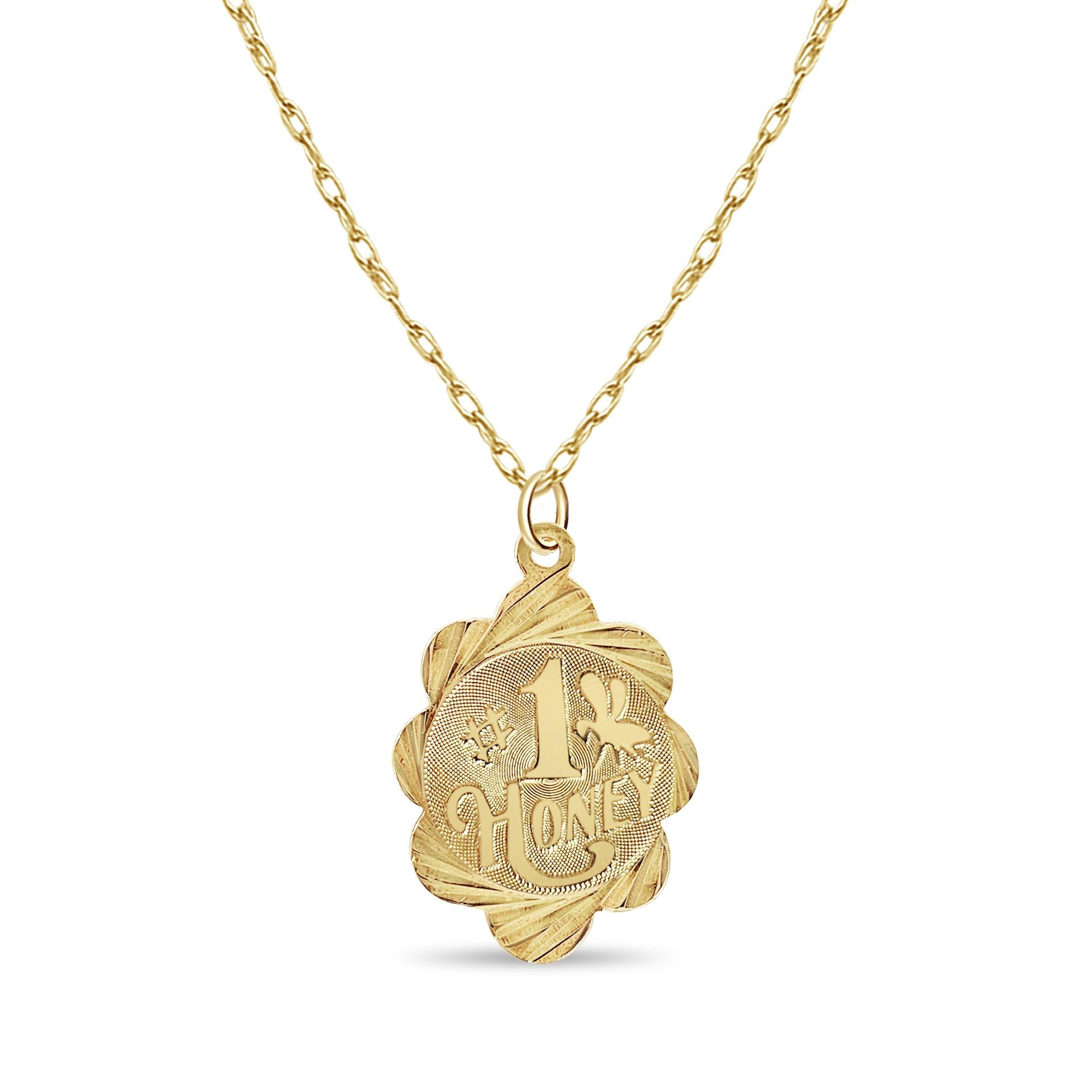 Number 1 Honey Gold Charm