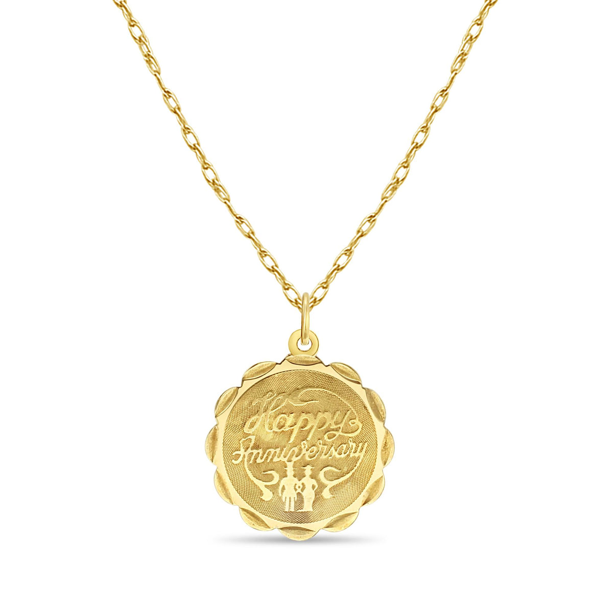 Happy Anniversary Gold Charm