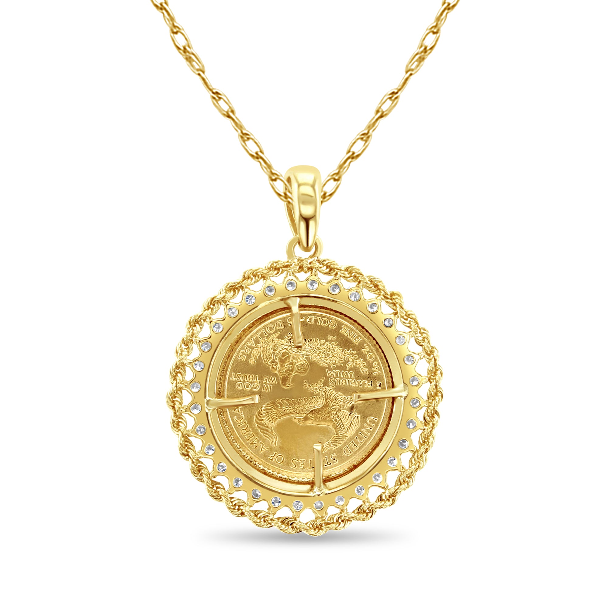 22K 1/10OZ Fine Gold Lady Liberty with Diamond & Rope Halo