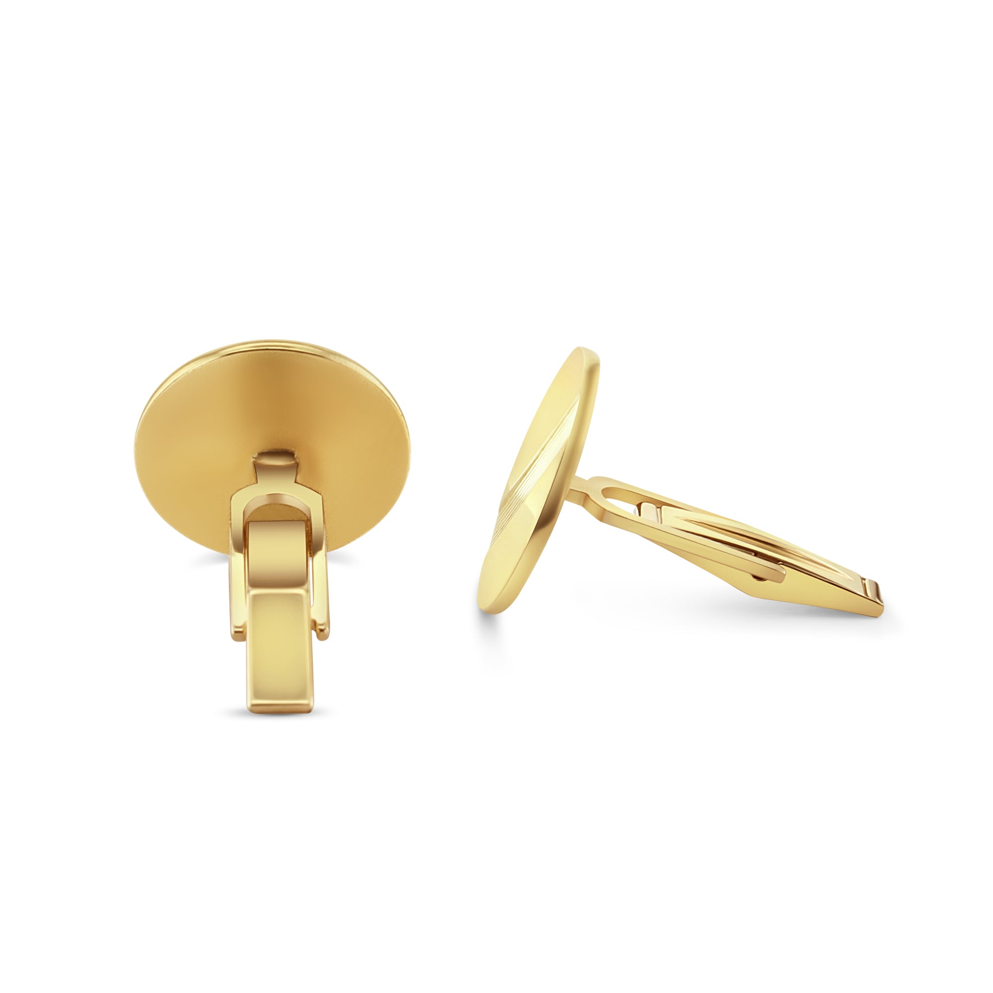 Gemelos de oro de 14 k con diseño de líneas verticales
