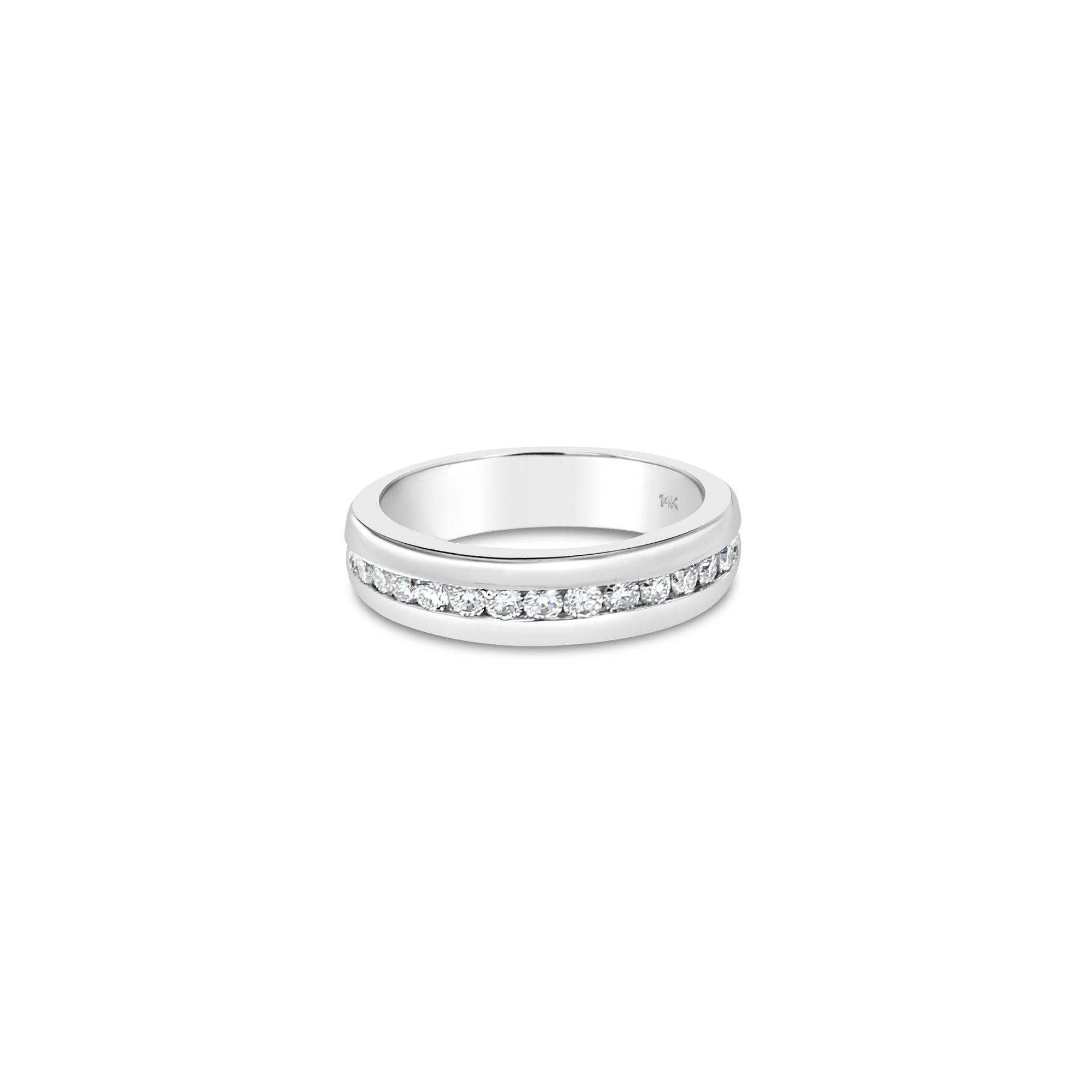 Channel Set Diamond Wedding Band .67cttw 14k White Gold