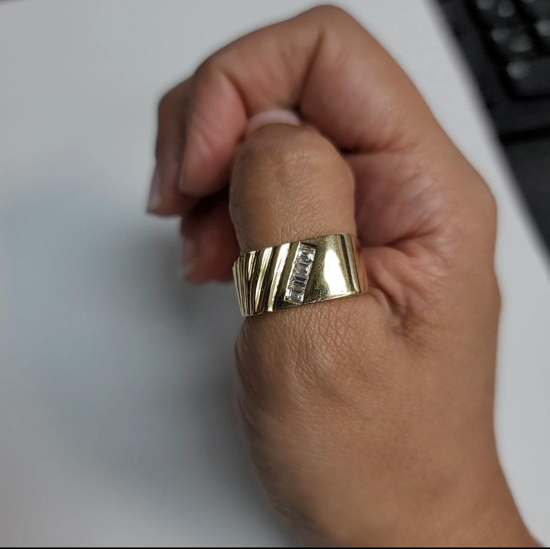 Diagonal Baguette Diamond Wedding Band .33cttw 14k Yellow Gold