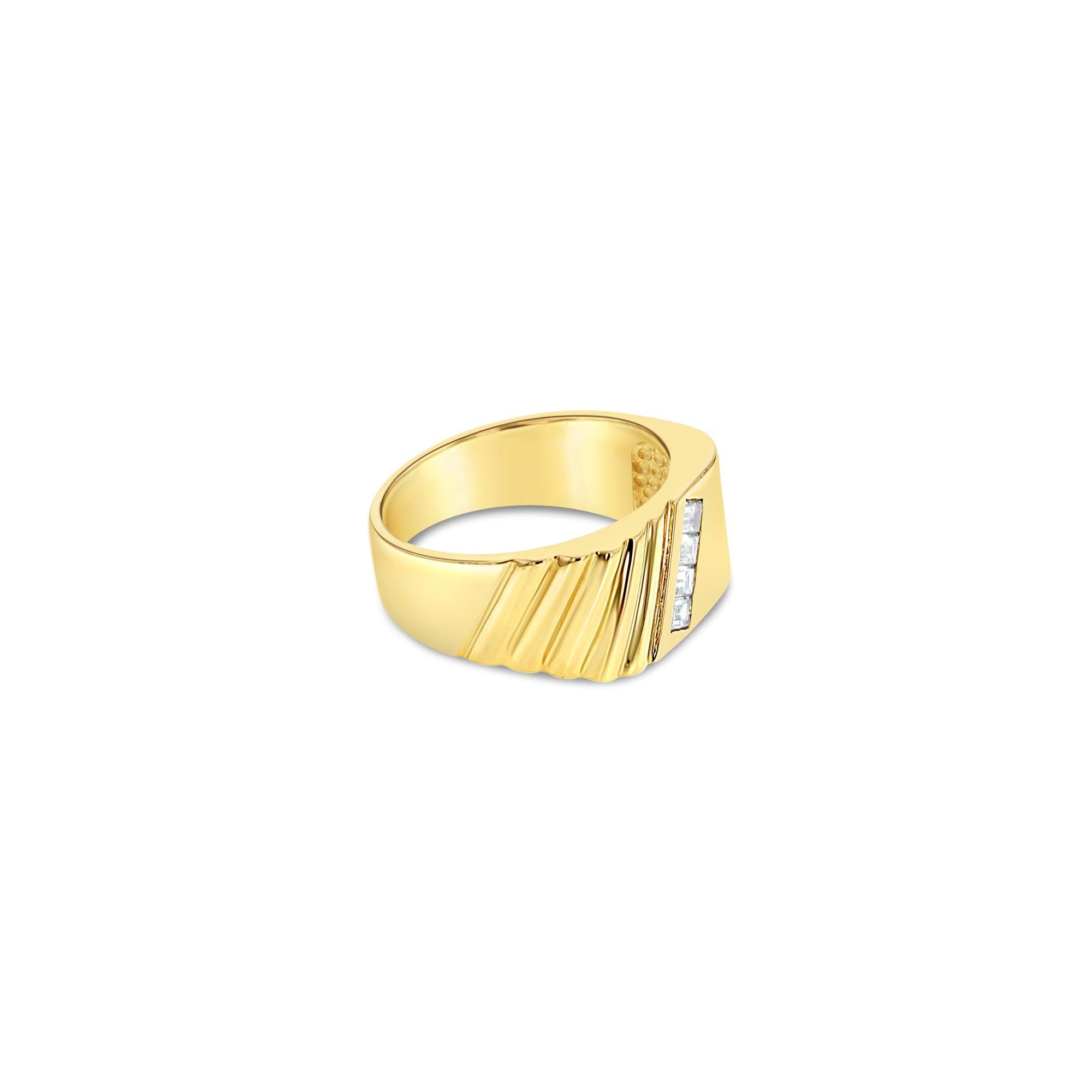 Diagonal Baguette Diamond Wedding Band .33cttw 14k Yellow Gold