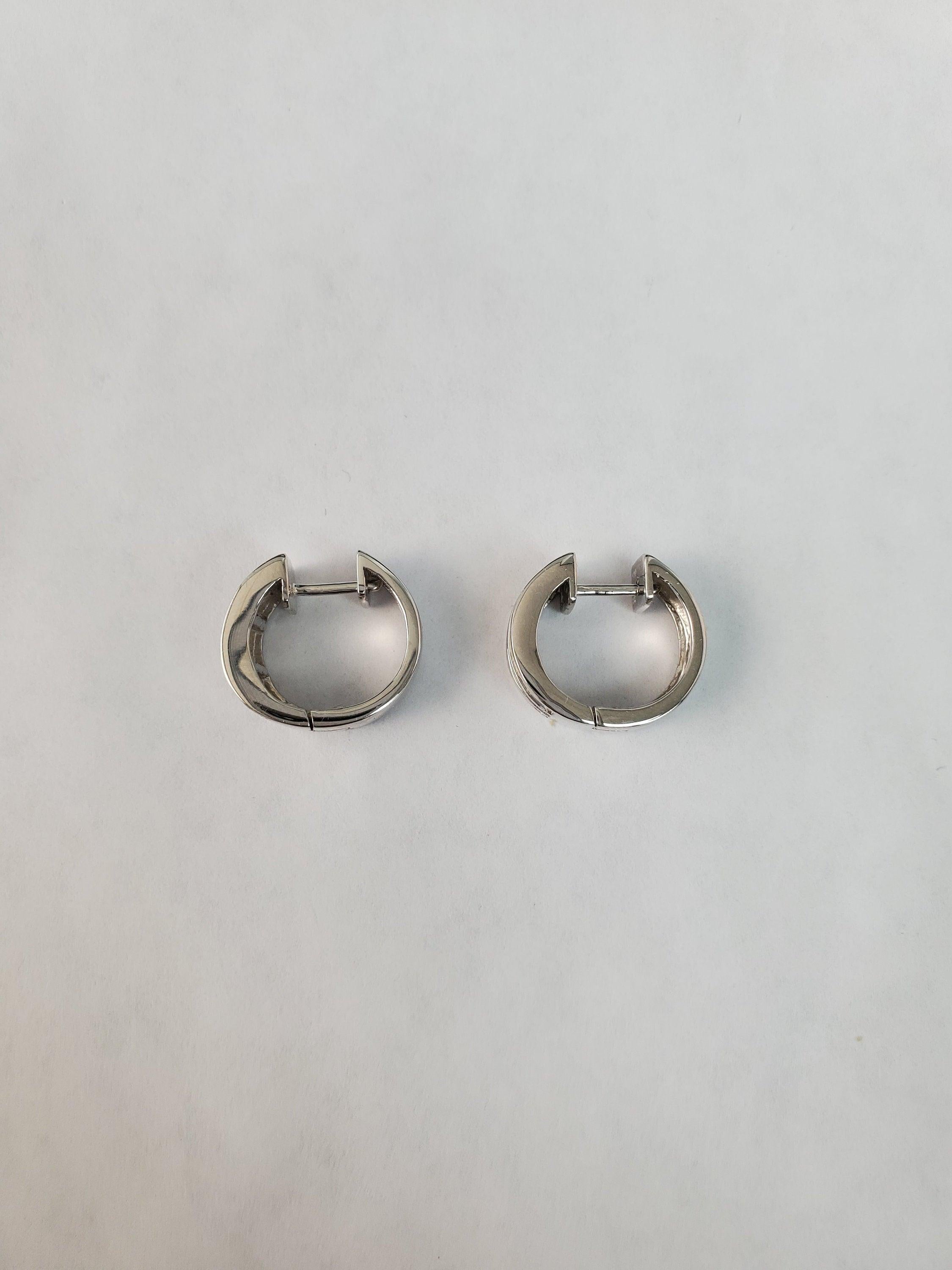 Diamond Baguette Huggie Earrings .86cttw 14k White Gold