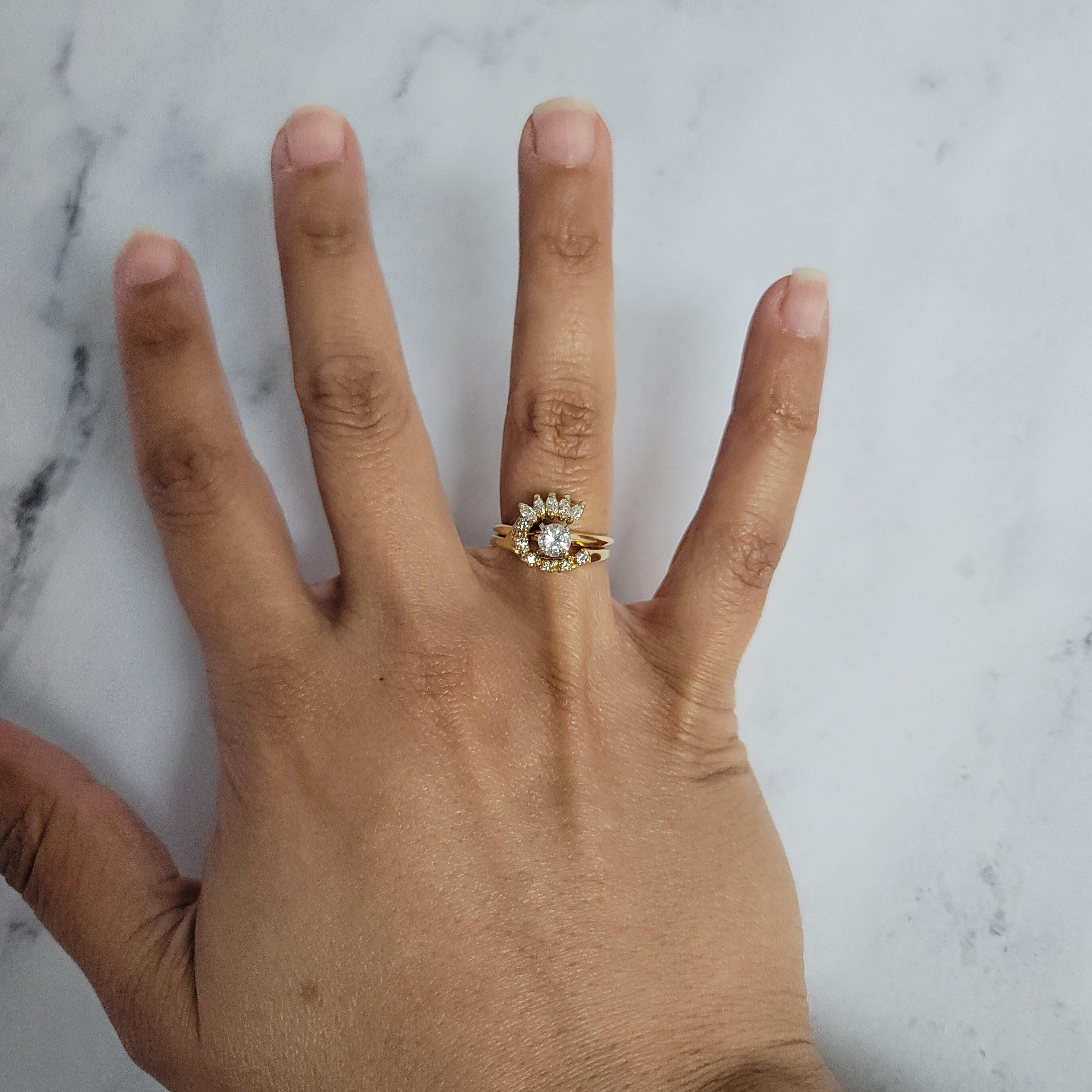 Diamond 'C' Shaped Ring Wrap/Enhancer