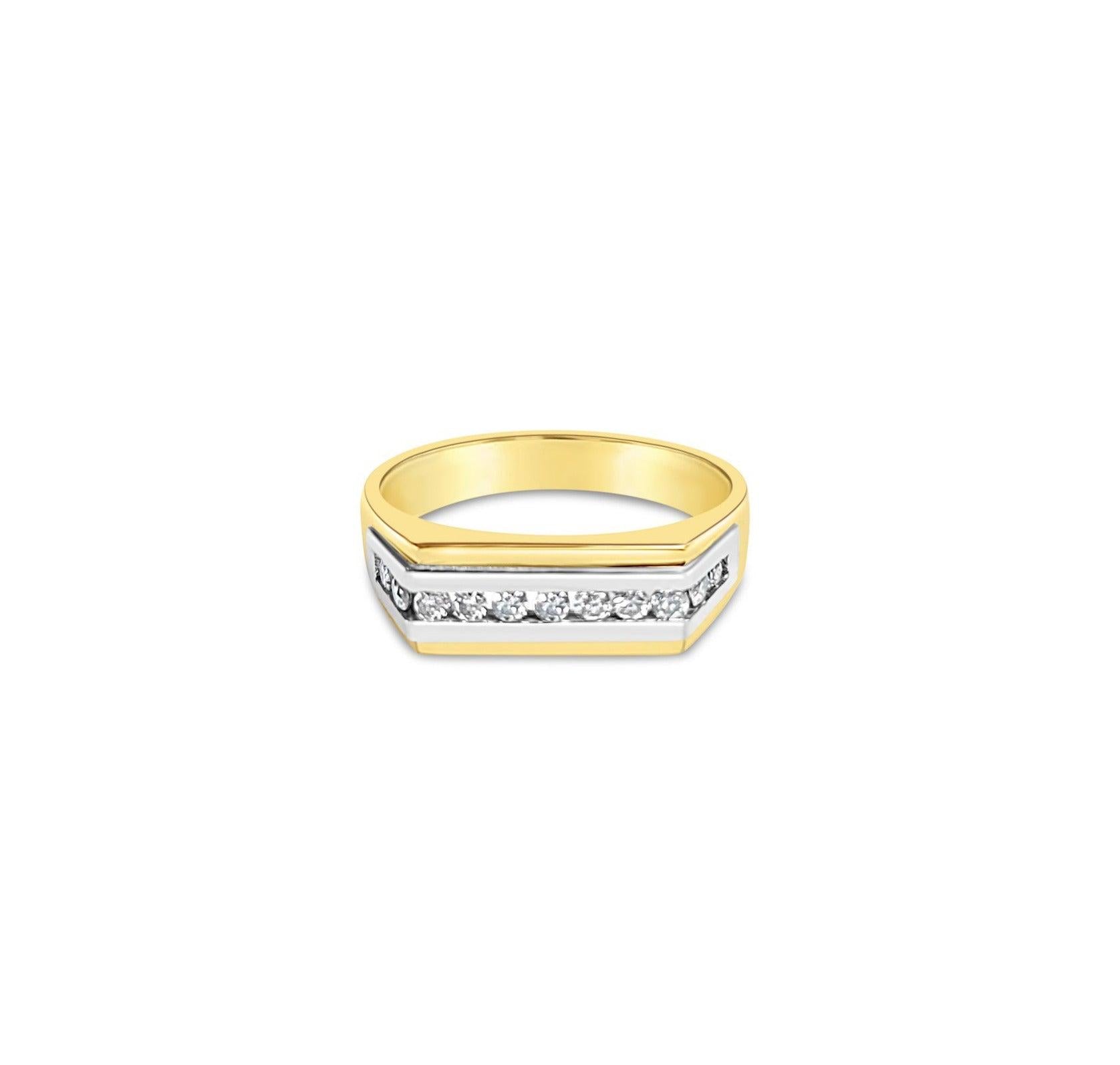 Diamond Channel Set Ring .33cttw 14k Two-Toned Gold