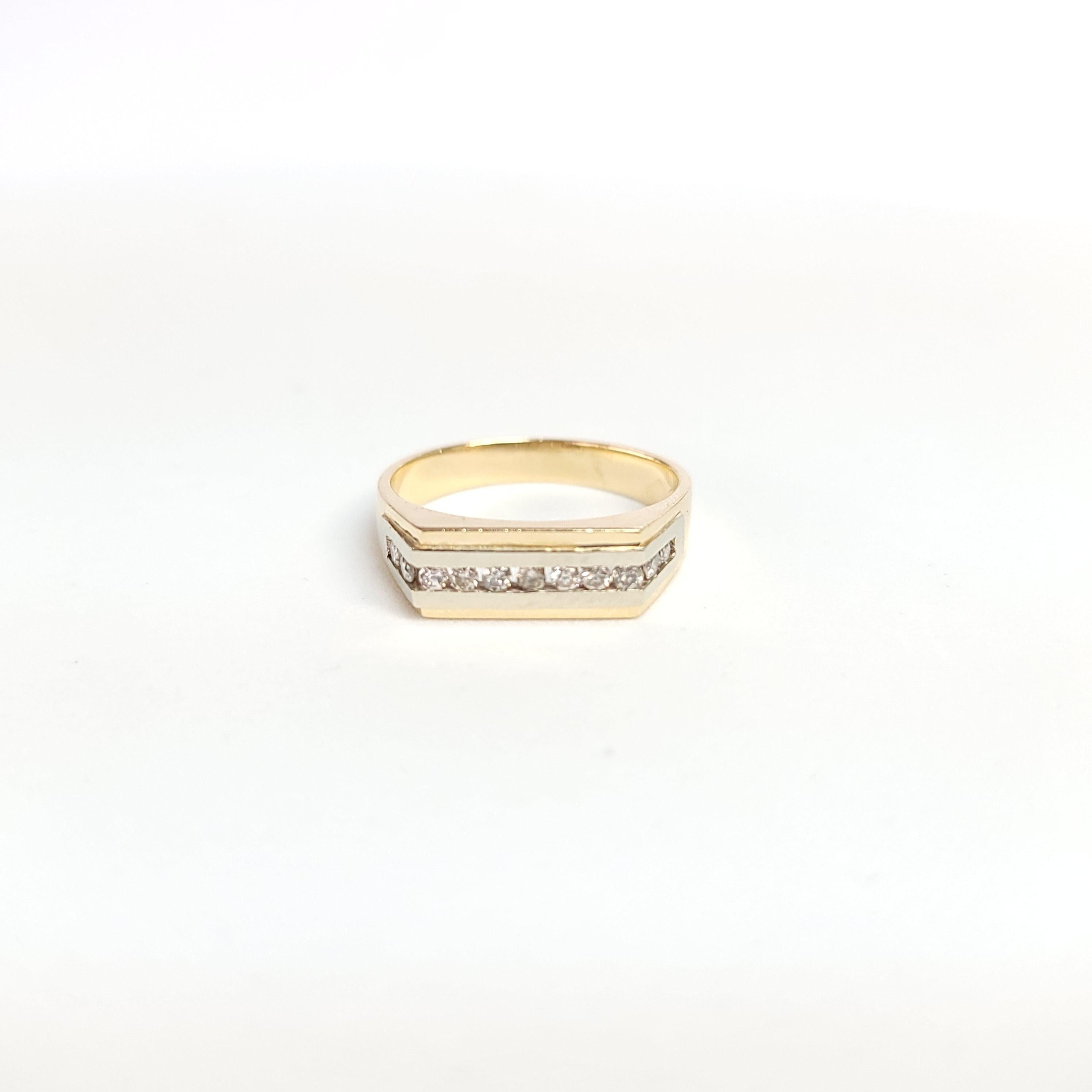 Diamond Channel Set Ring .33cttw 14k Two-Toned Gold