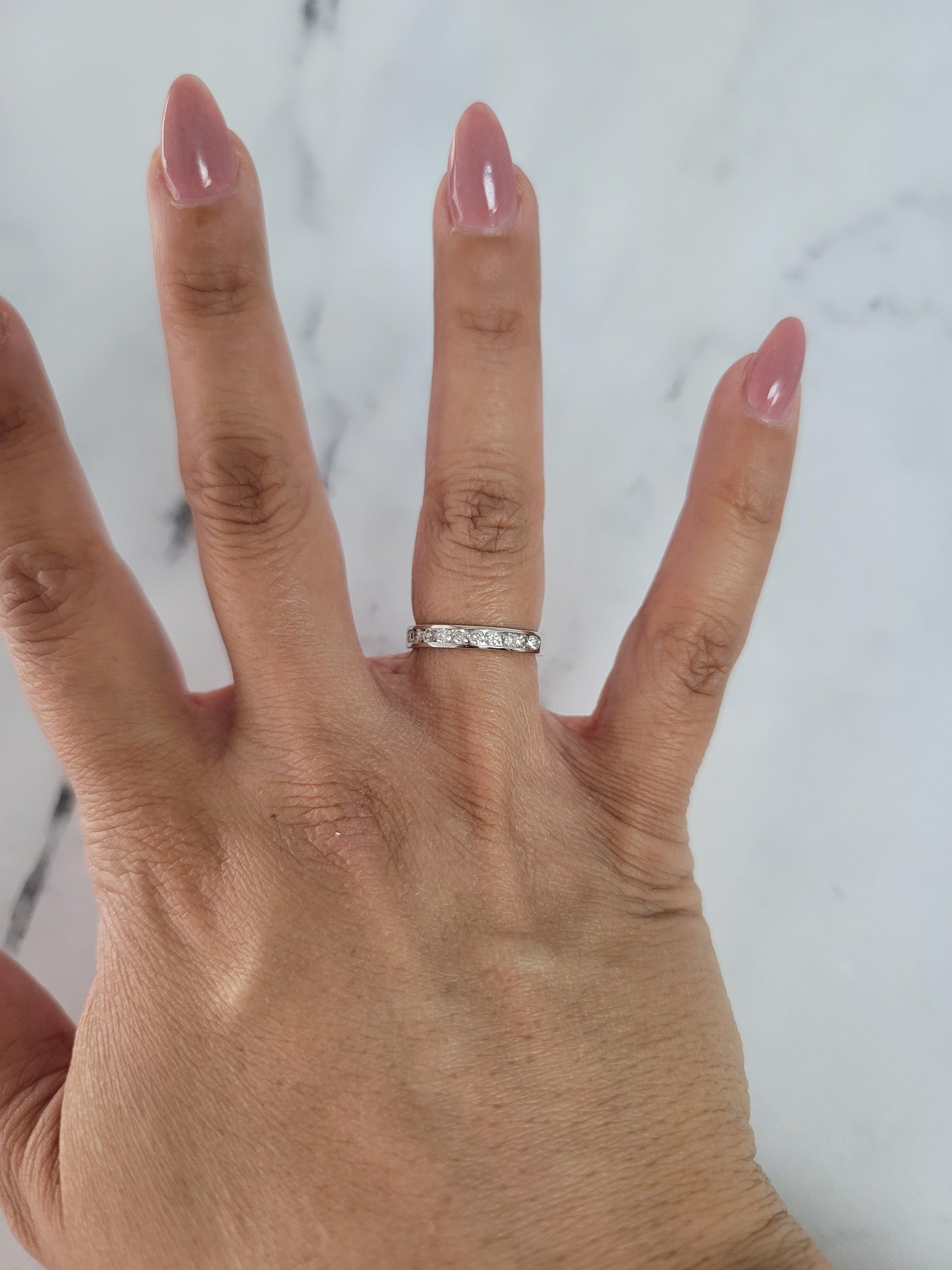 Diamond Channel Set Wedding Band .37cttw 14K White Gold