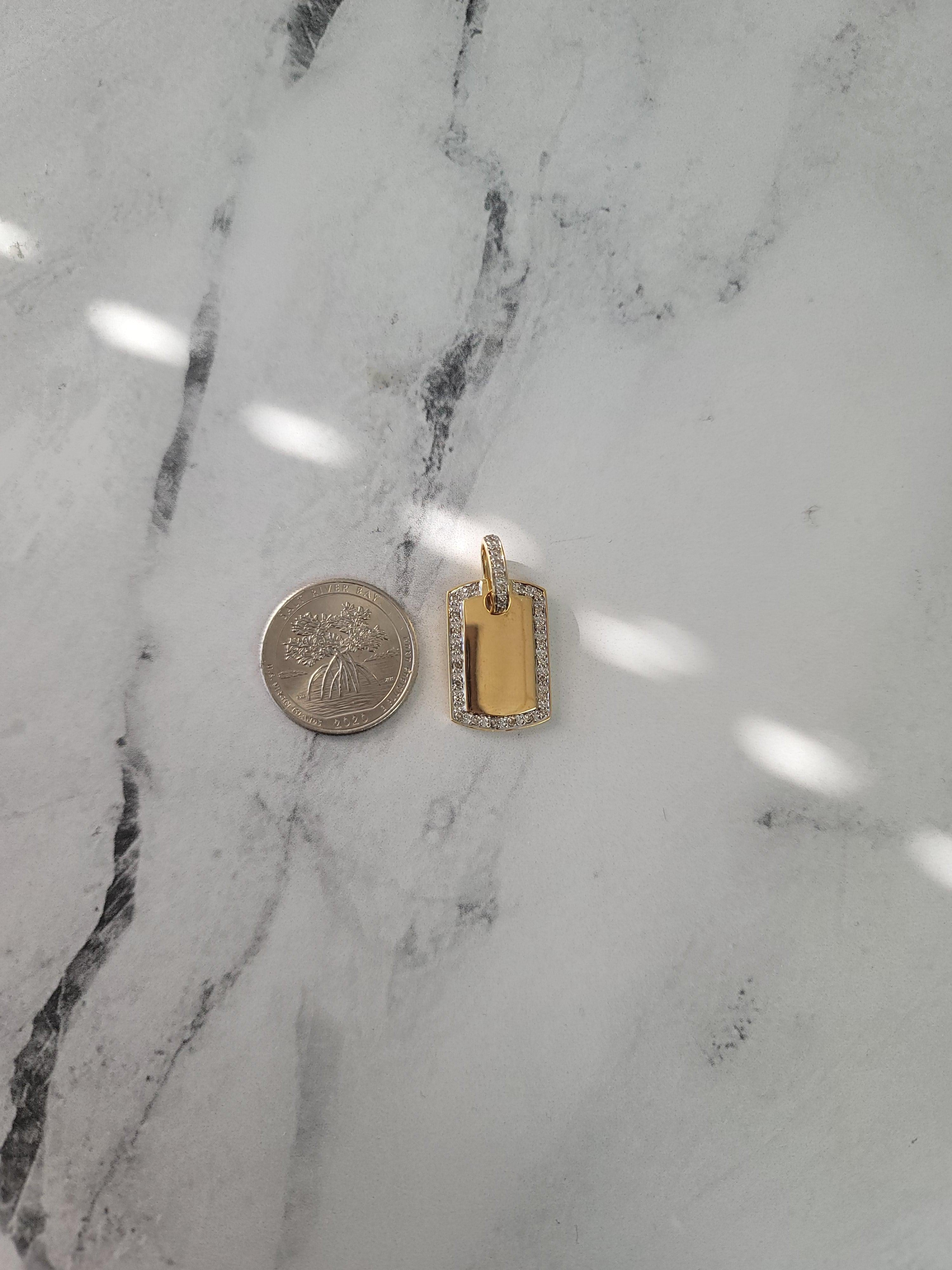 Diamond Dog Tag with Diamond Bail Necklace
