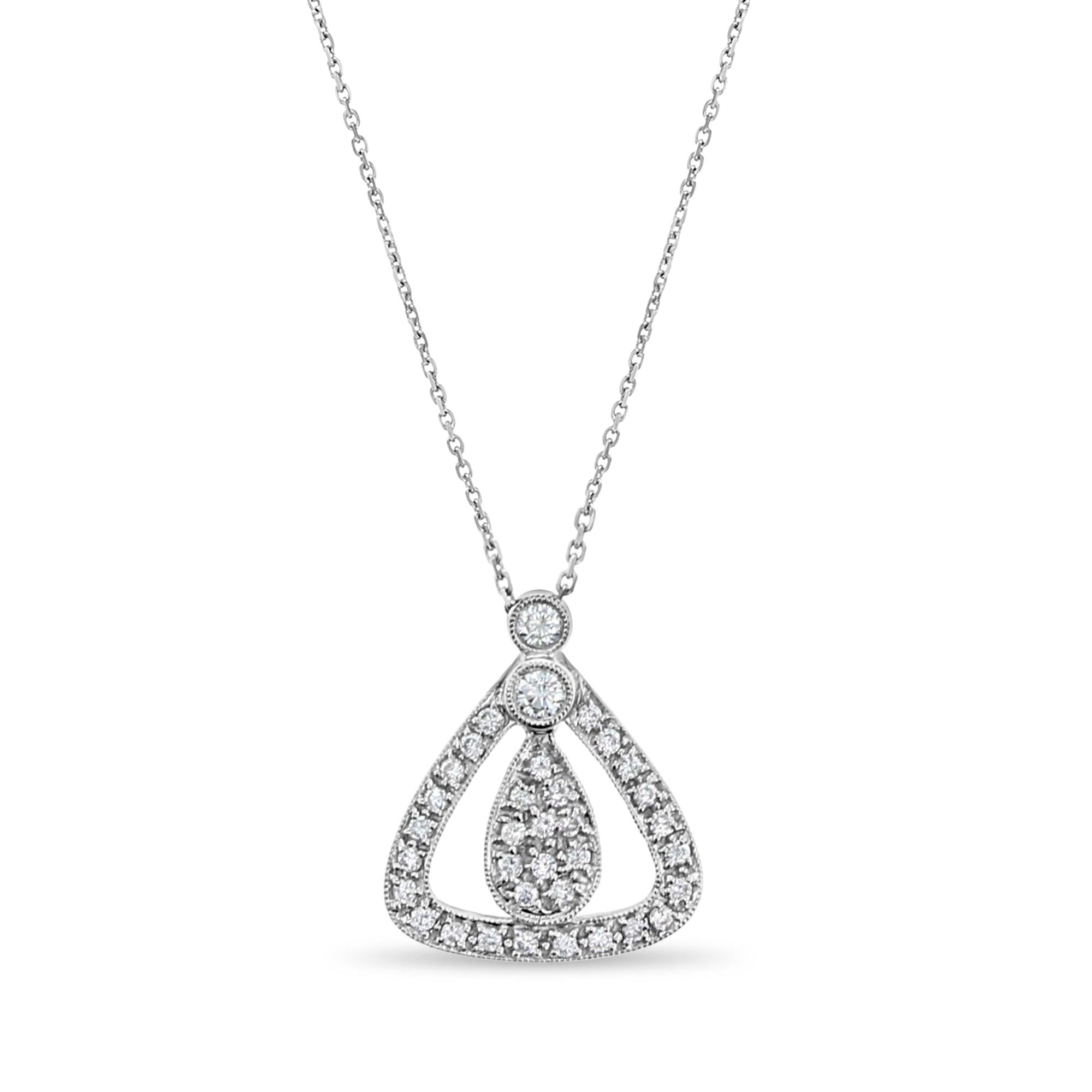 Diamond Pave Cluster Pendant .48cttw 14k White Gold