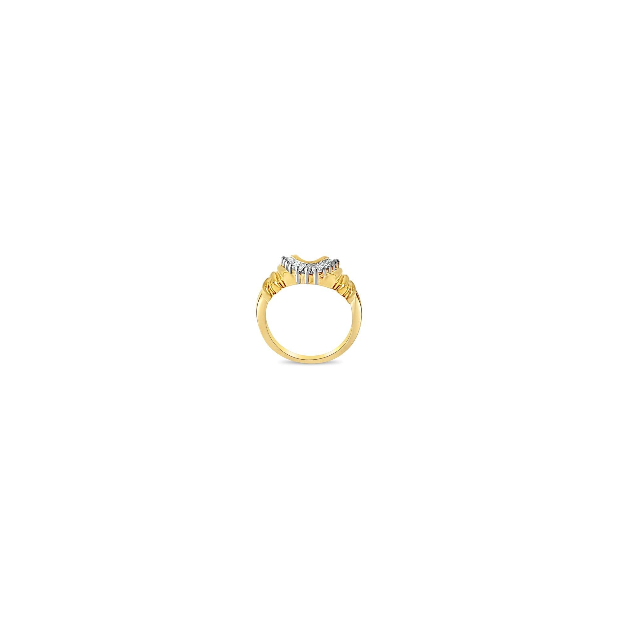 Diamond 'U' Shaped Baguette Engagement Ring Wrap/Enhancer