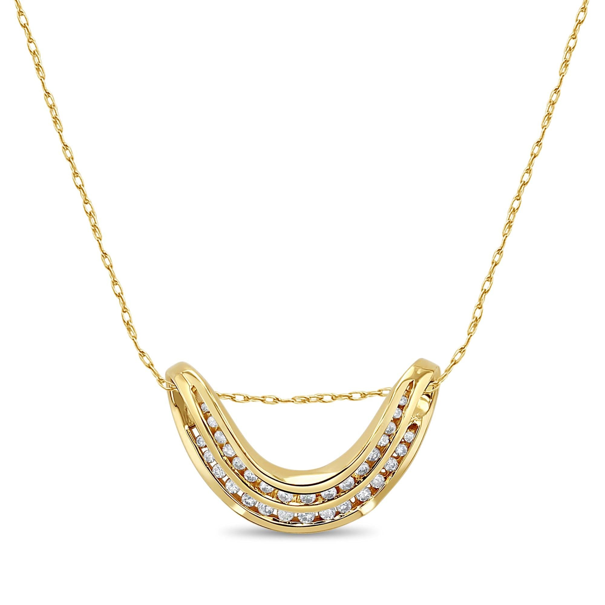 Double Row Diamond Slider Necklace