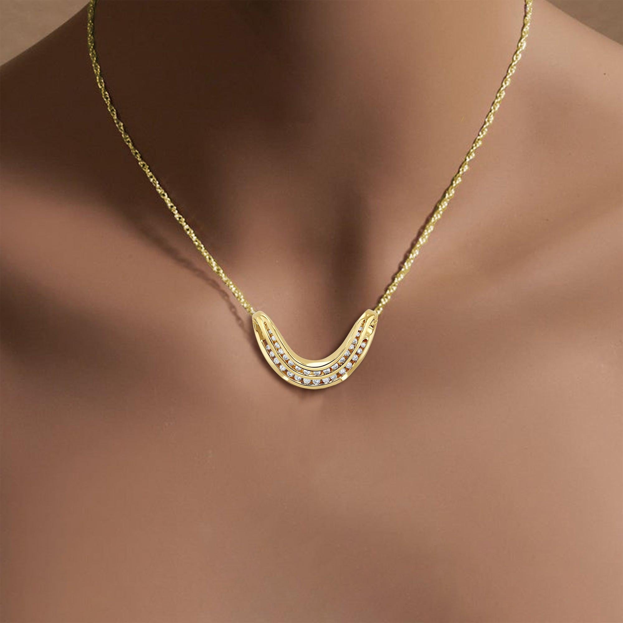 Double Row Diamond Slider Necklace