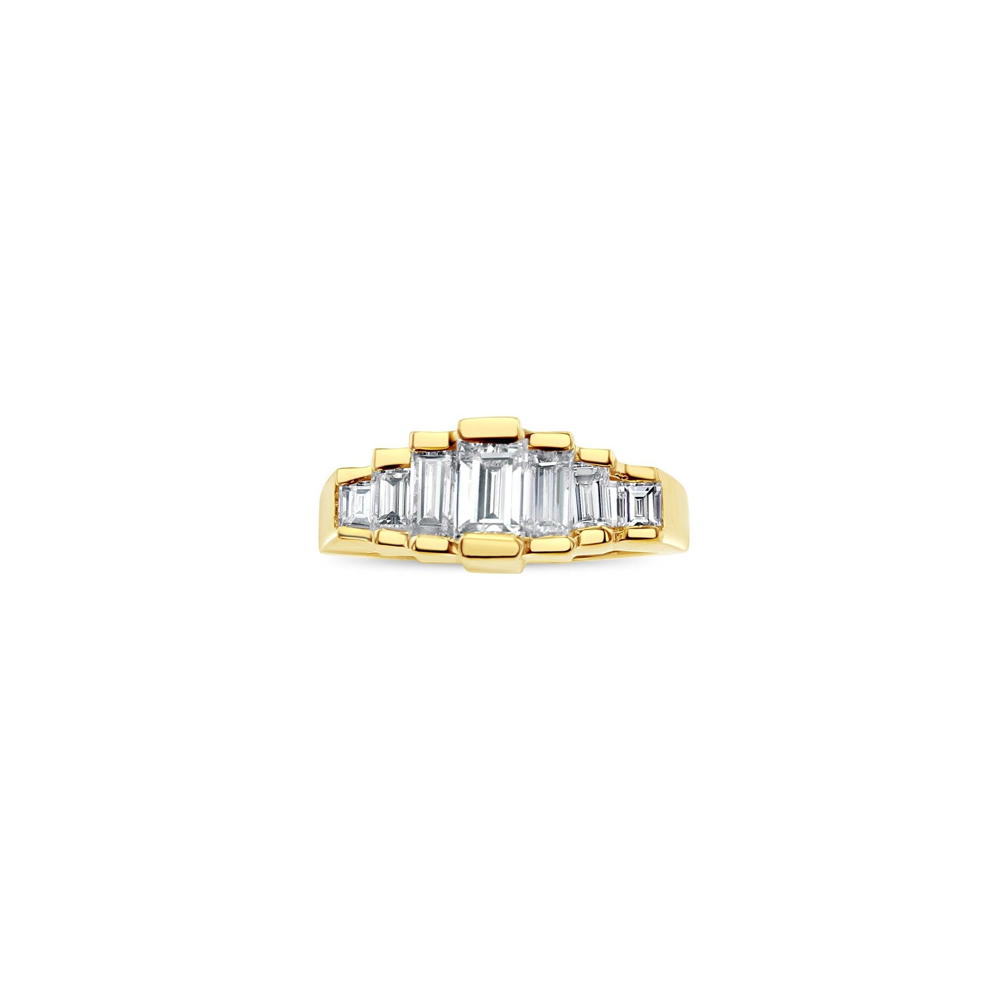 Emerald Cut Fay Baguette Diamond Engagement Ring
